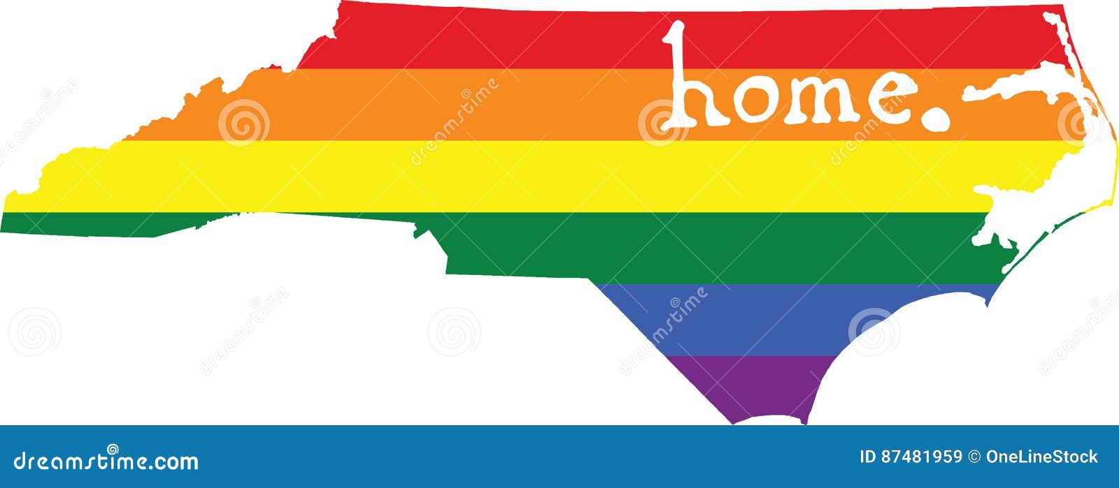 North Carolina Gay Pride Vector State Sign Stock Vector Illustration
