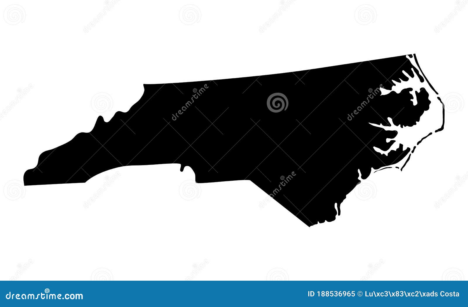 North Carolina Silhouette Map Stock Illustration - Illustration of ...