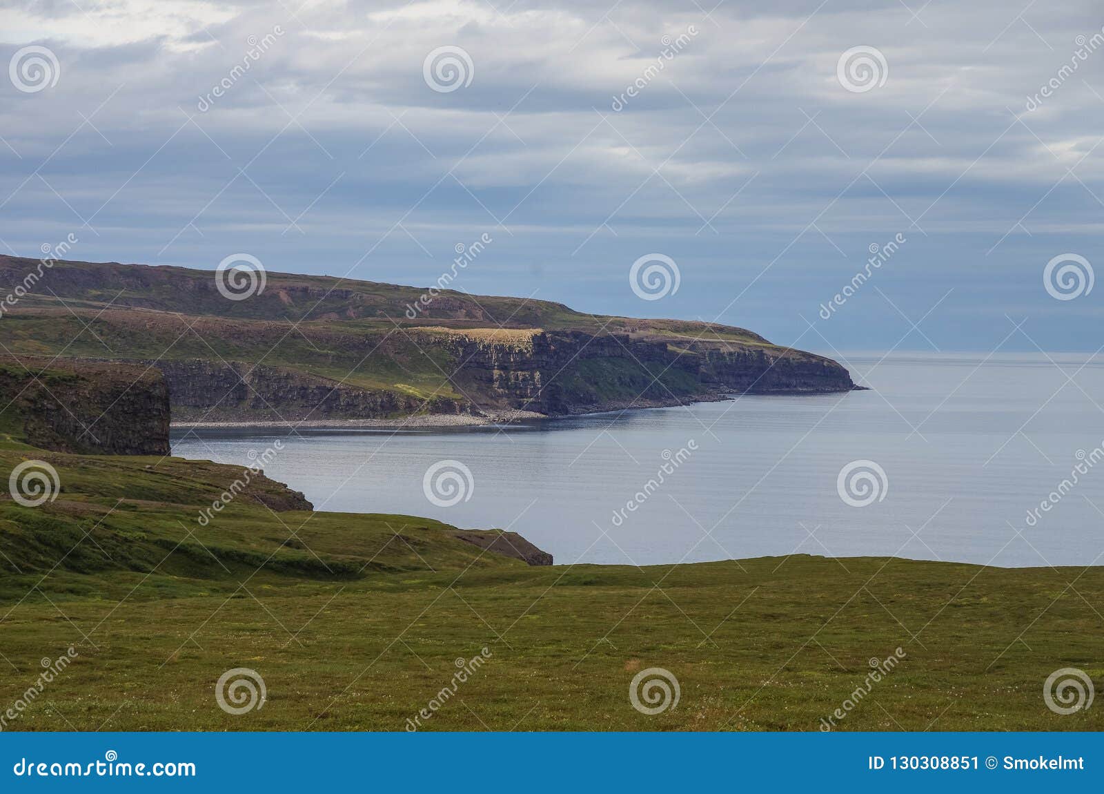 north coast of iceland on the shores of skjalfandi shaky bay near husavik in iceland