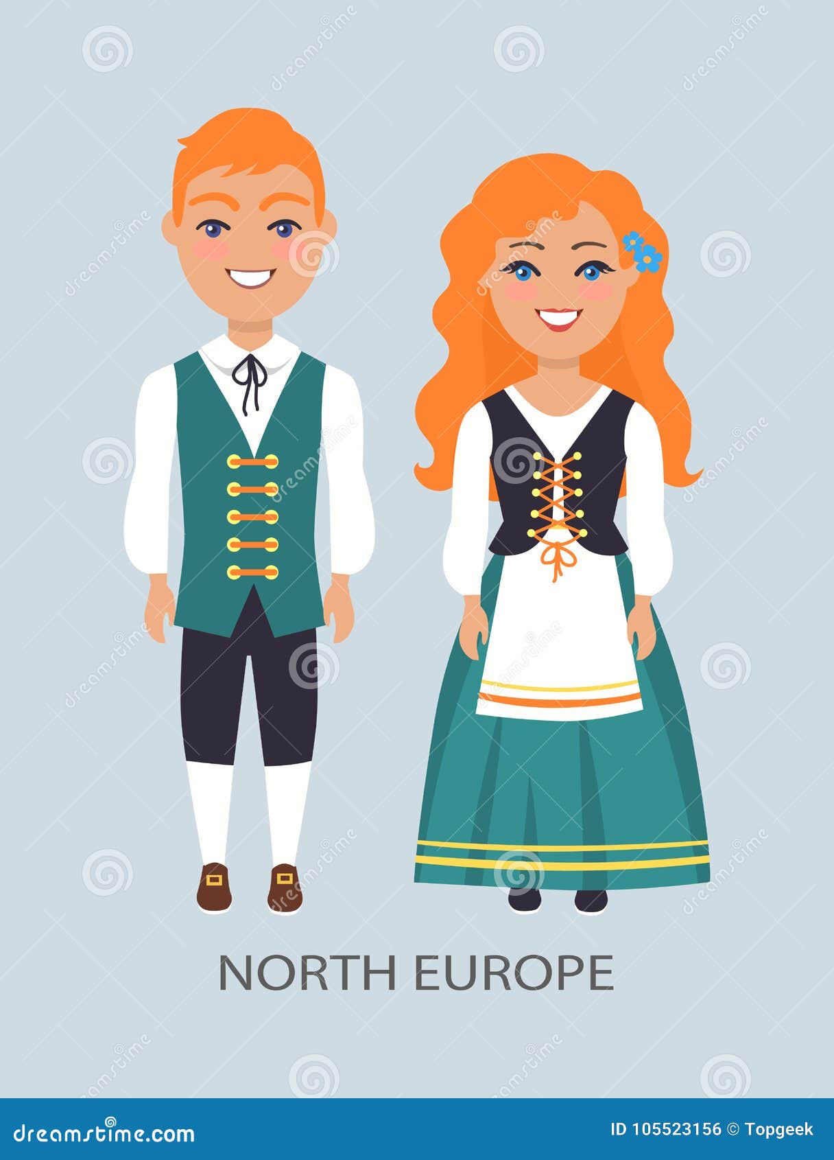 North Europe People, Customs Vector Illustration Stock Vector ...
