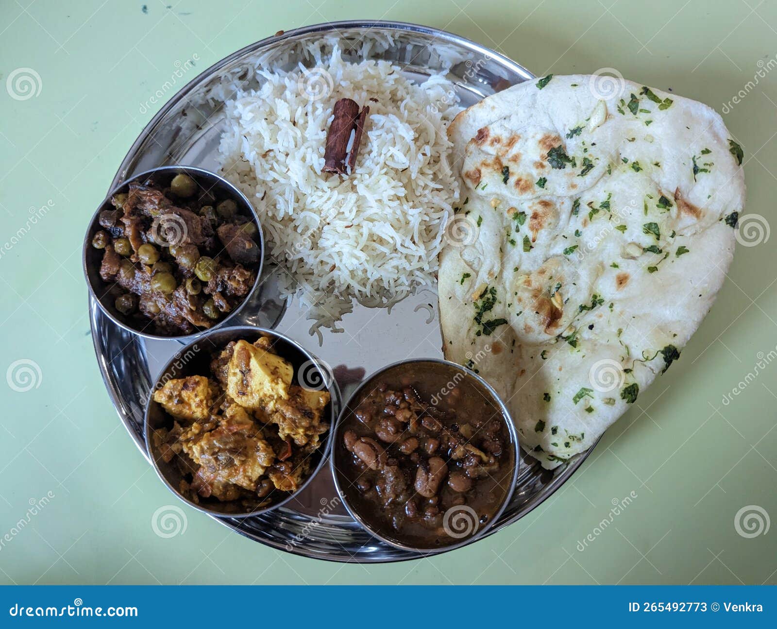 North Indian Food Thali stock image. Image of meal, plant 265492773