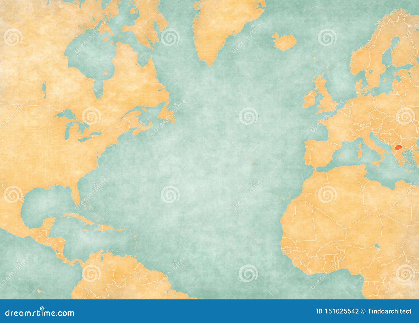 map of north atlantic ocean - north macedonia