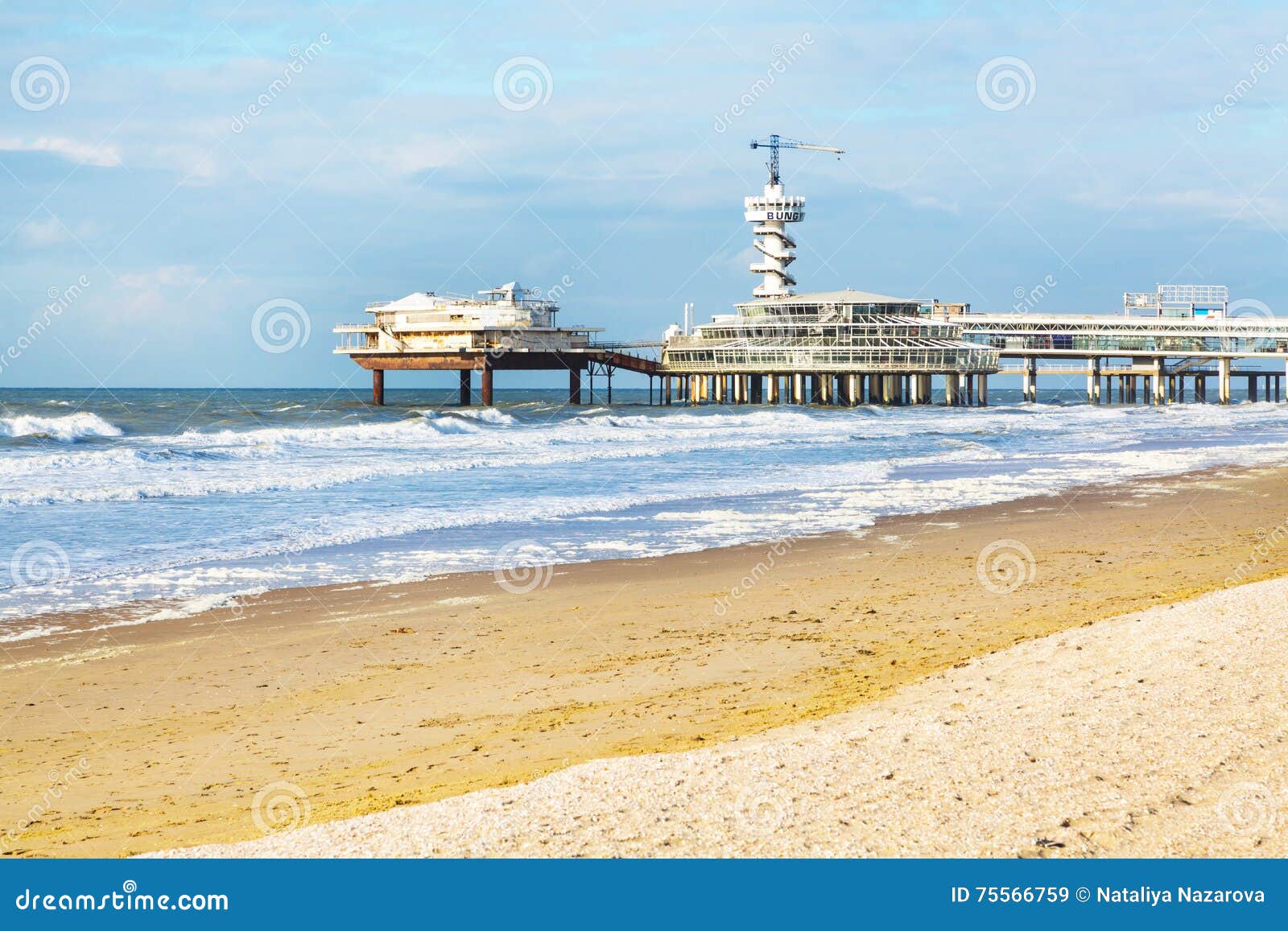 North Sea Beach and Scheveningen Pier Near Hague, Holland Editorial Stock  Image - Image of pier, landscape: 75566759