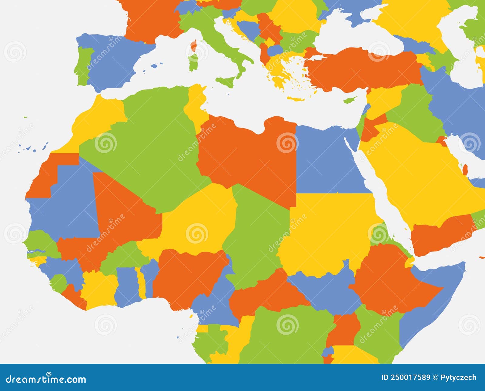 Political Map of Northern Africa Stock Illustration - Illustration of