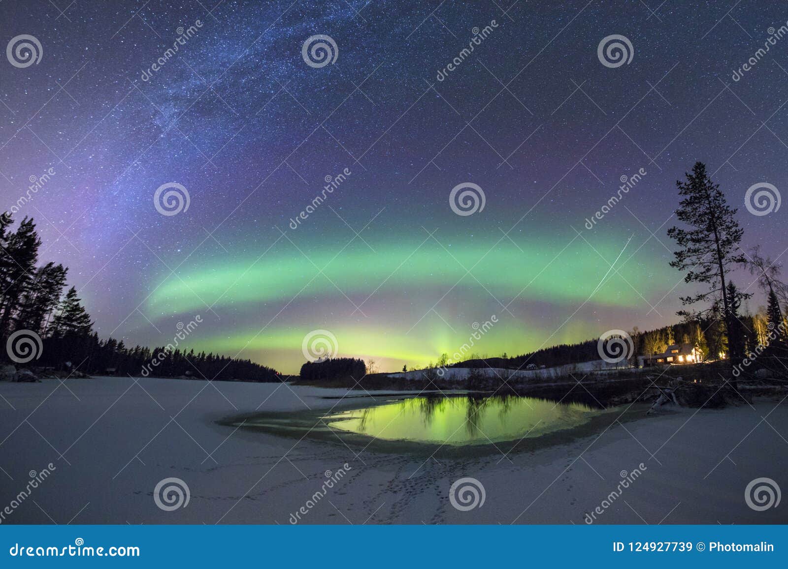 Northern Light - Aurora Borealis in Sweden Stock Image - Image of ...