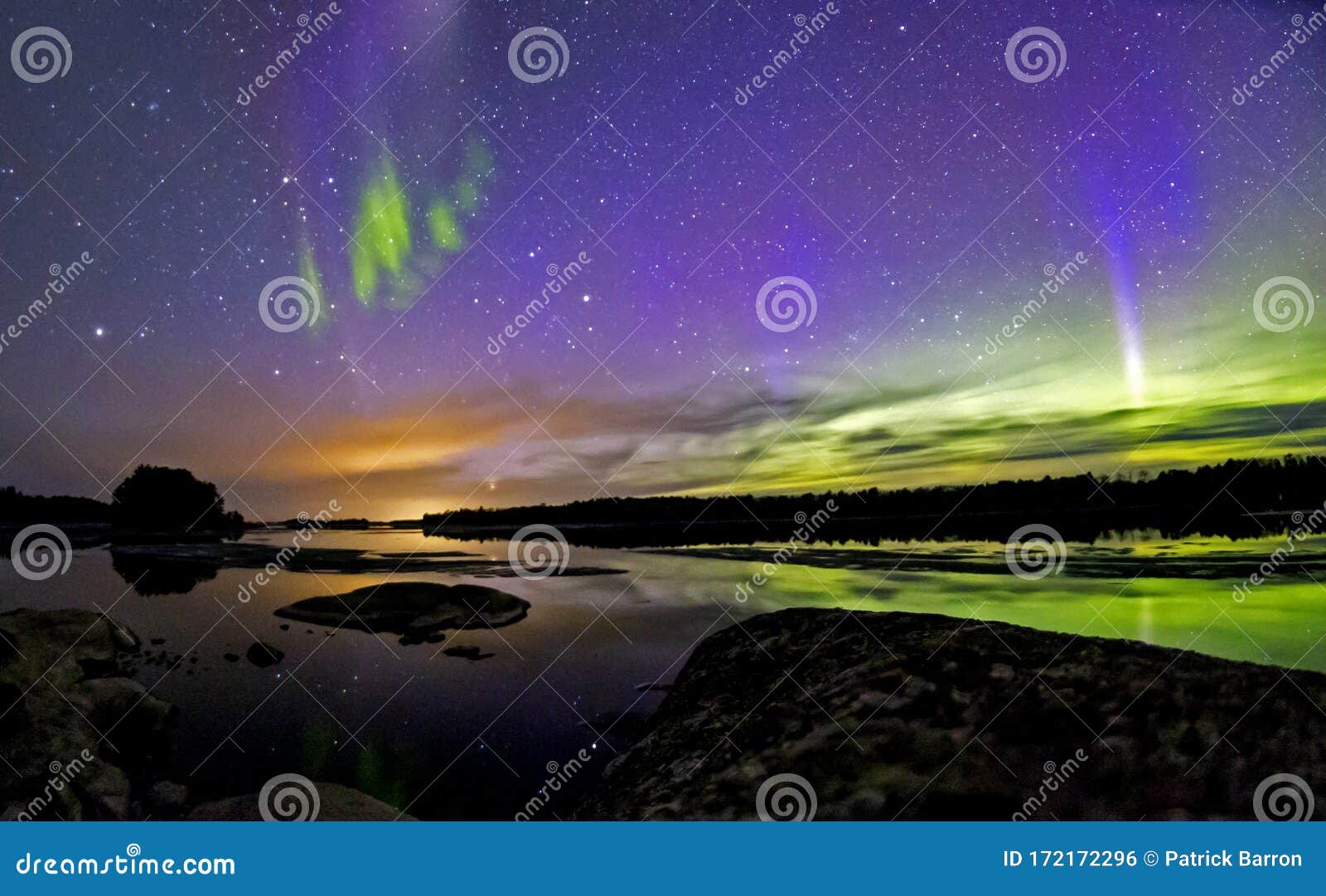 Northern Lights in Voyageurs National Park Minnesota Stock Photo ...