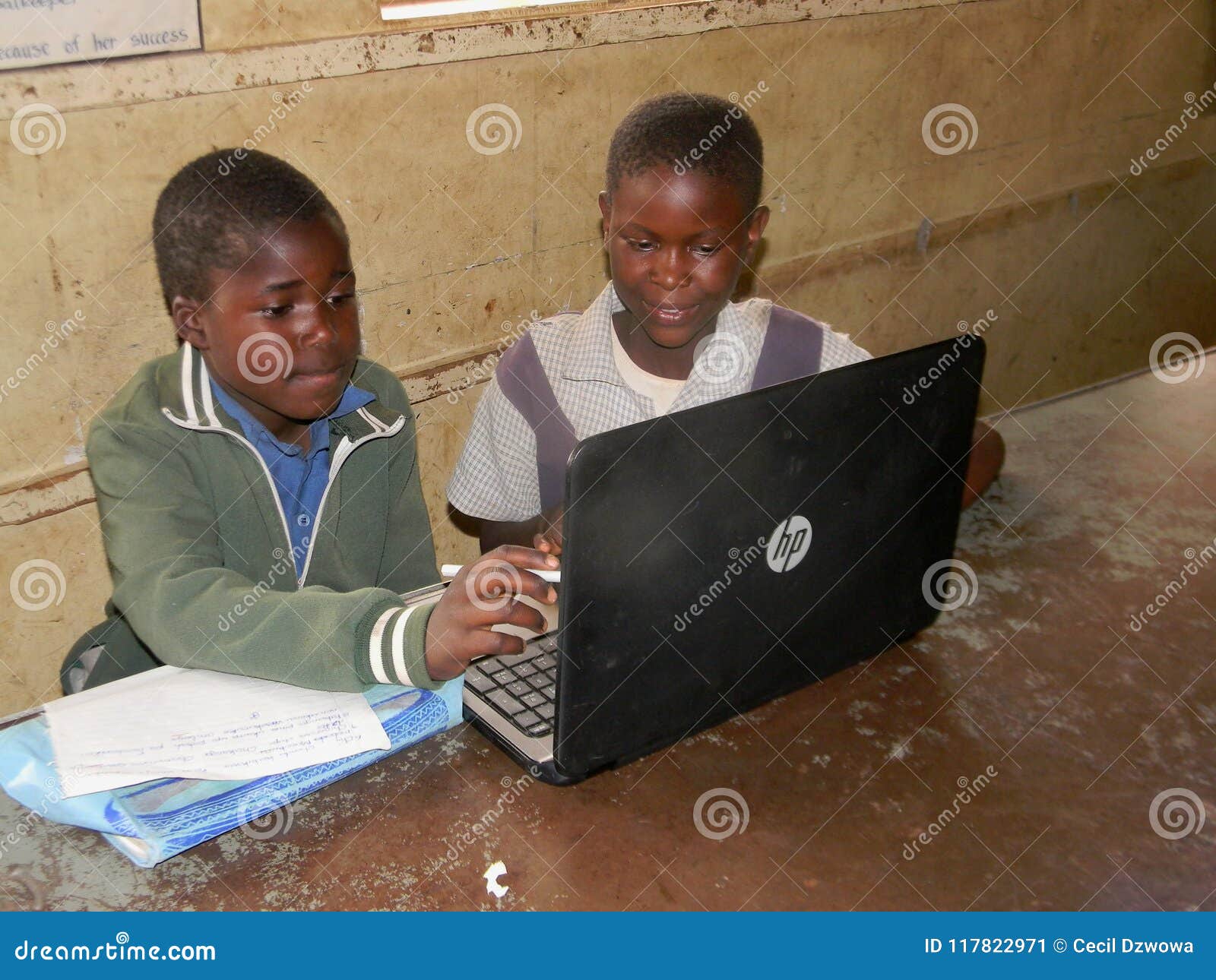 African Kids Using Hp Laptop Editorial Photo Image Of Literacy