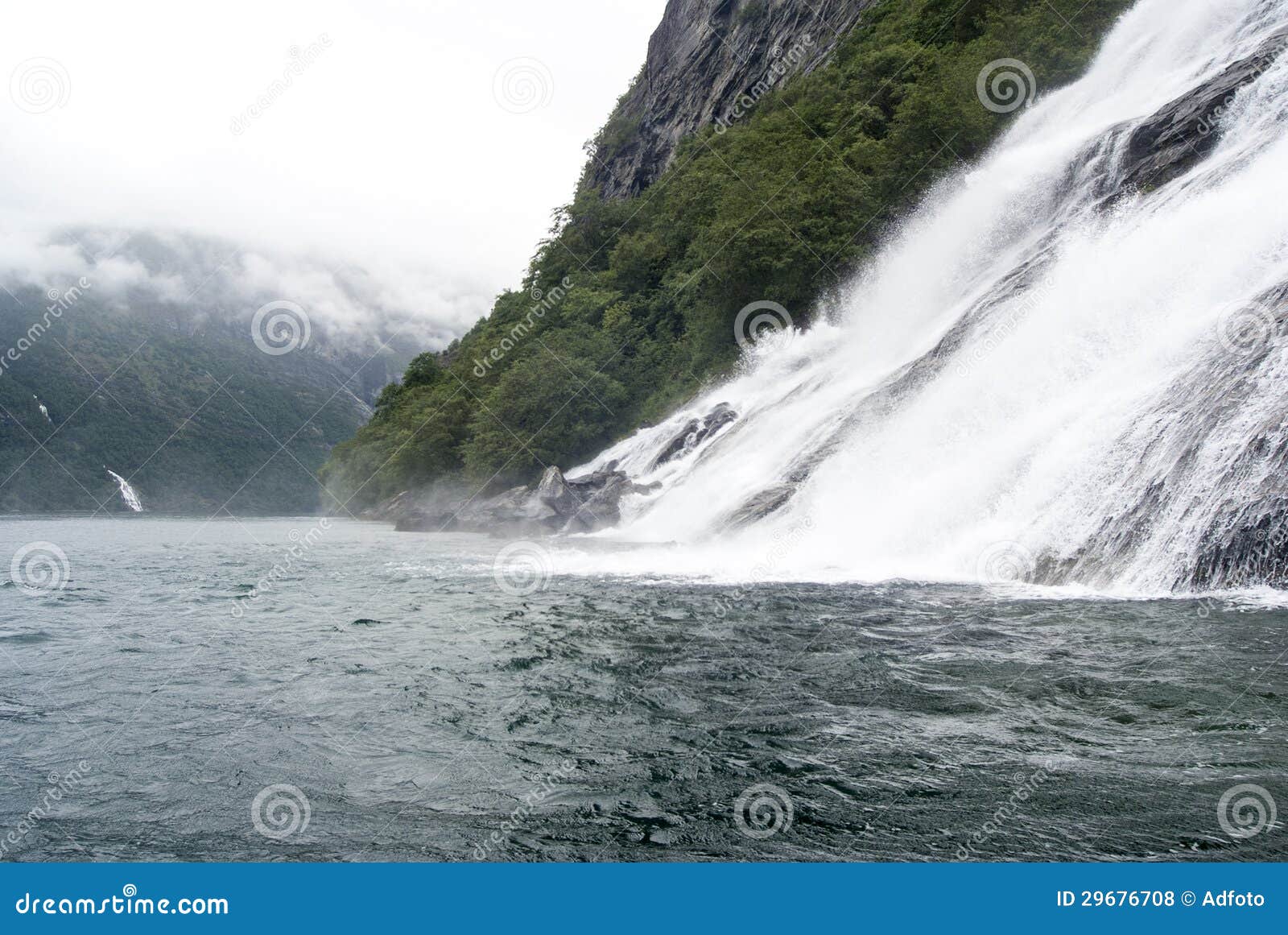 Norway Bridal Veil Falls Geirangerfjord Stock Photo Image of fall