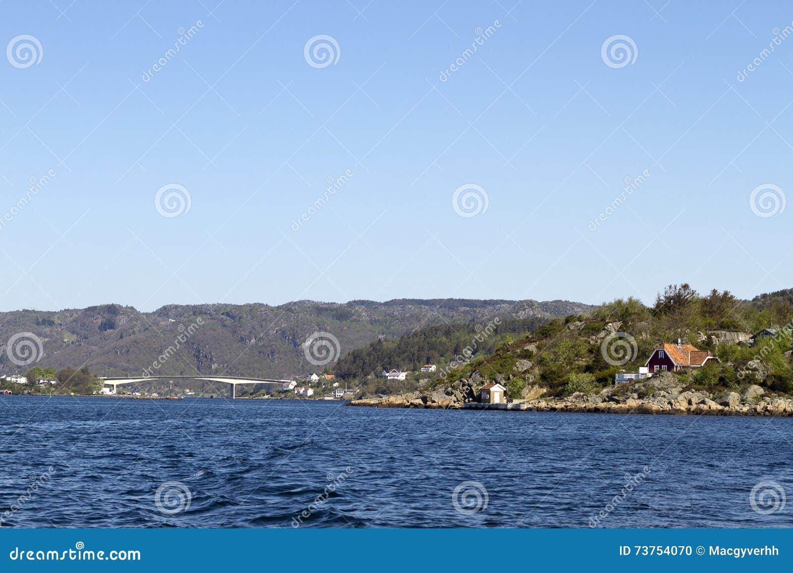 Norway coastline stock photo. Image of cottage, nature - 73754070
