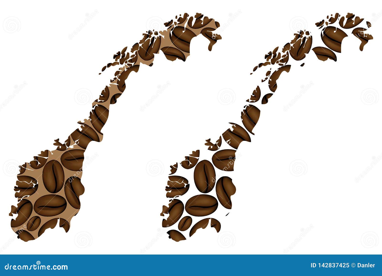norway -  map of coffee bean