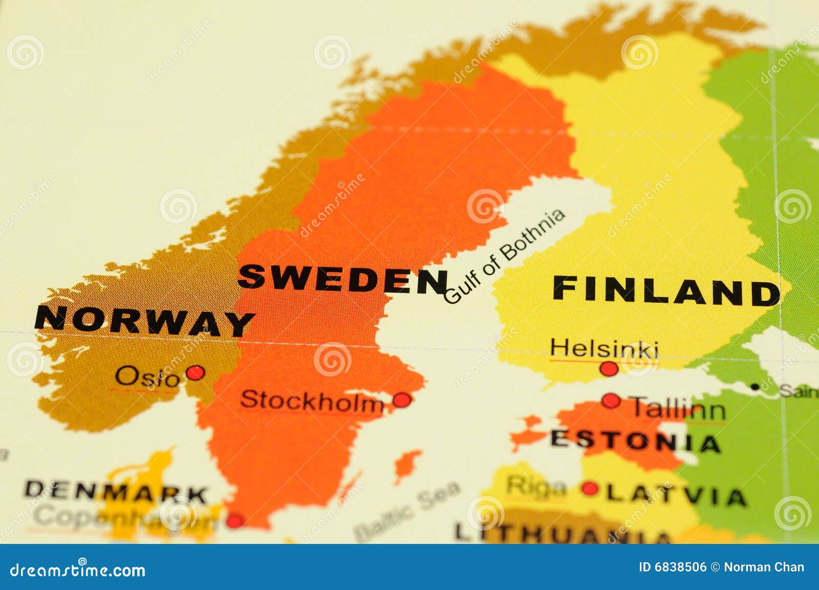 norway, sweden and finland on map