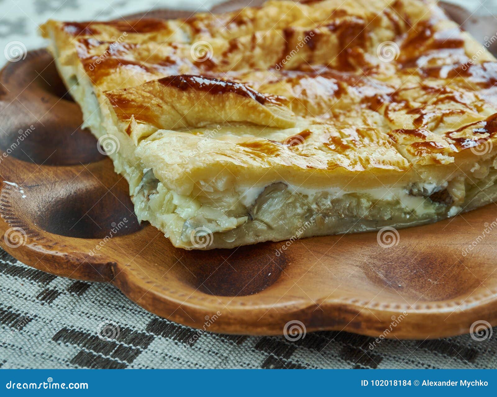 Norwegian pie with halibut stock photo. Image of classic - 102018184