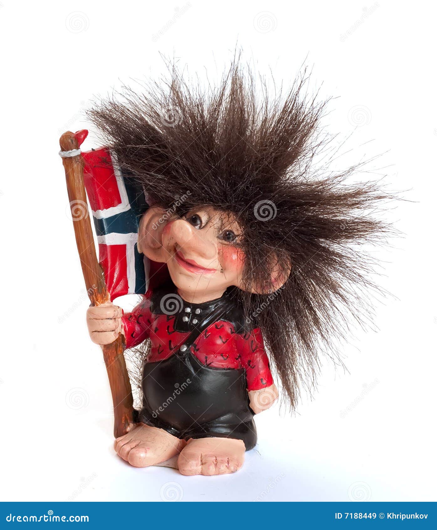 The Norwegian Troll. Isolated on White. Stock Image Image of flag