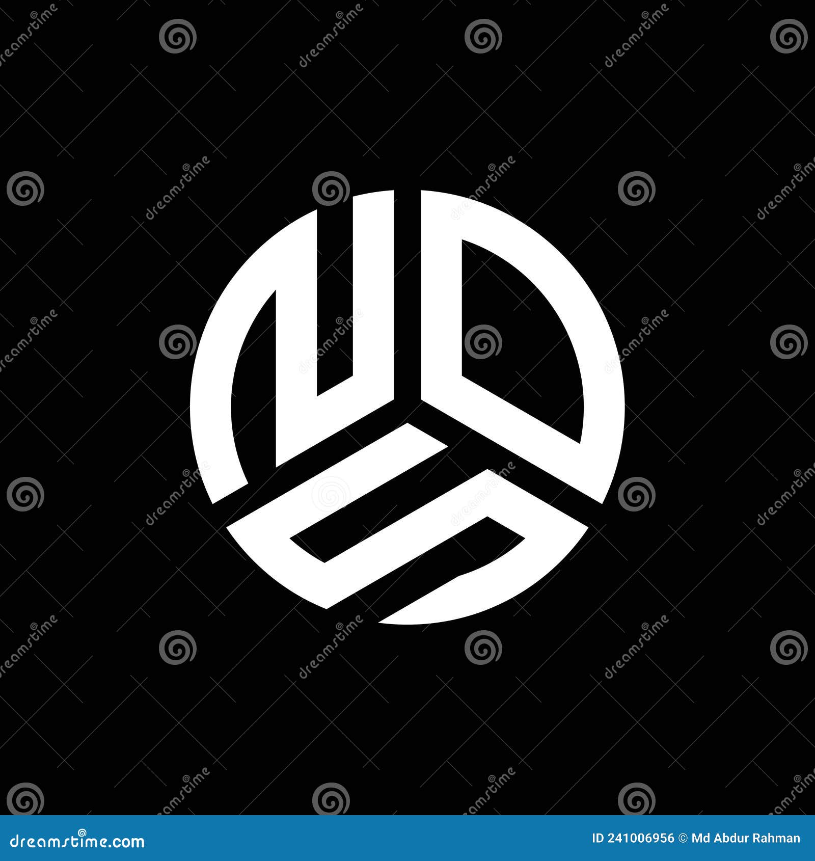 NOS Letter Logo Design on Black Background. NOS Creative Initials