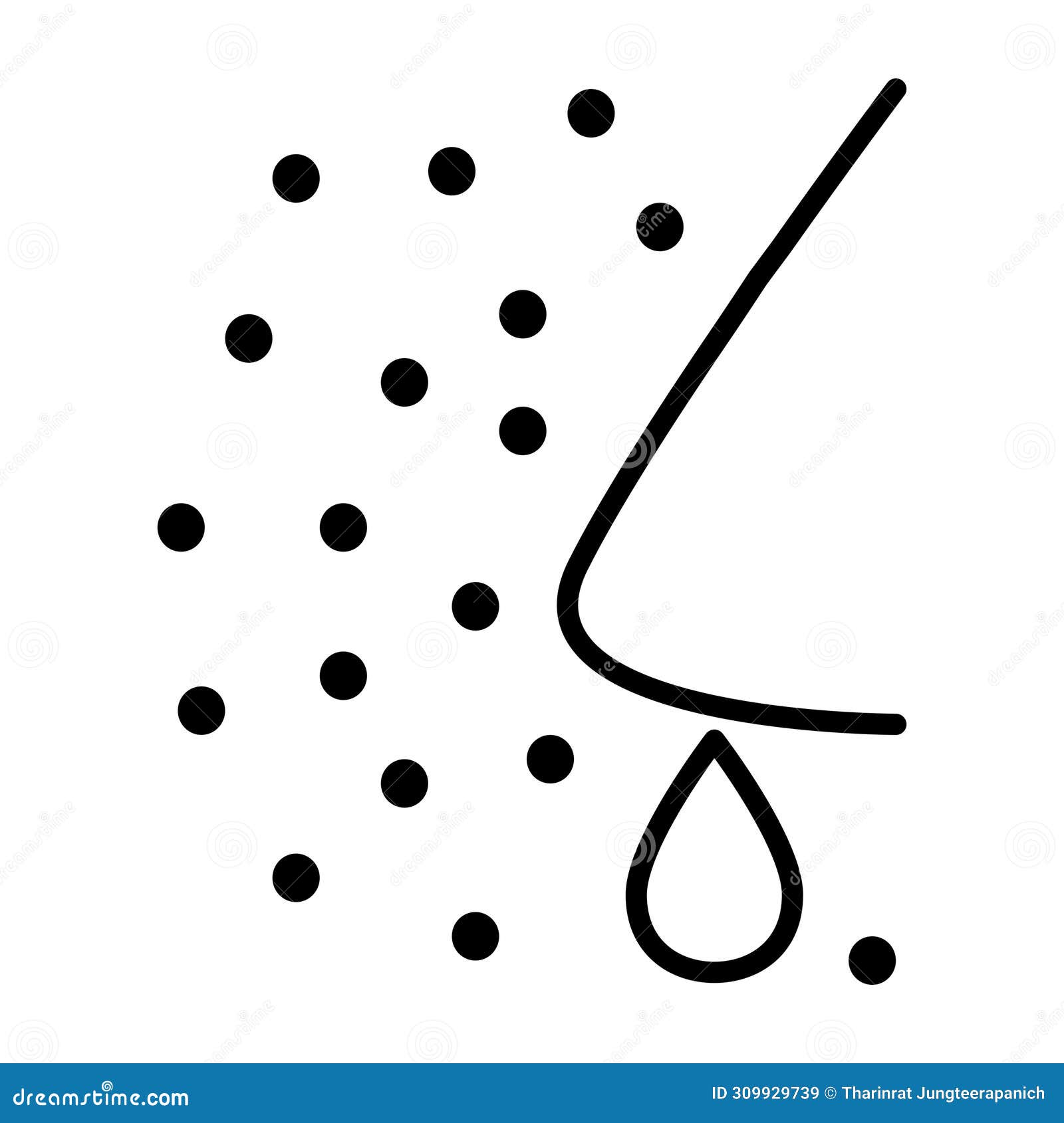 nose bleed from particle pollution flat outline