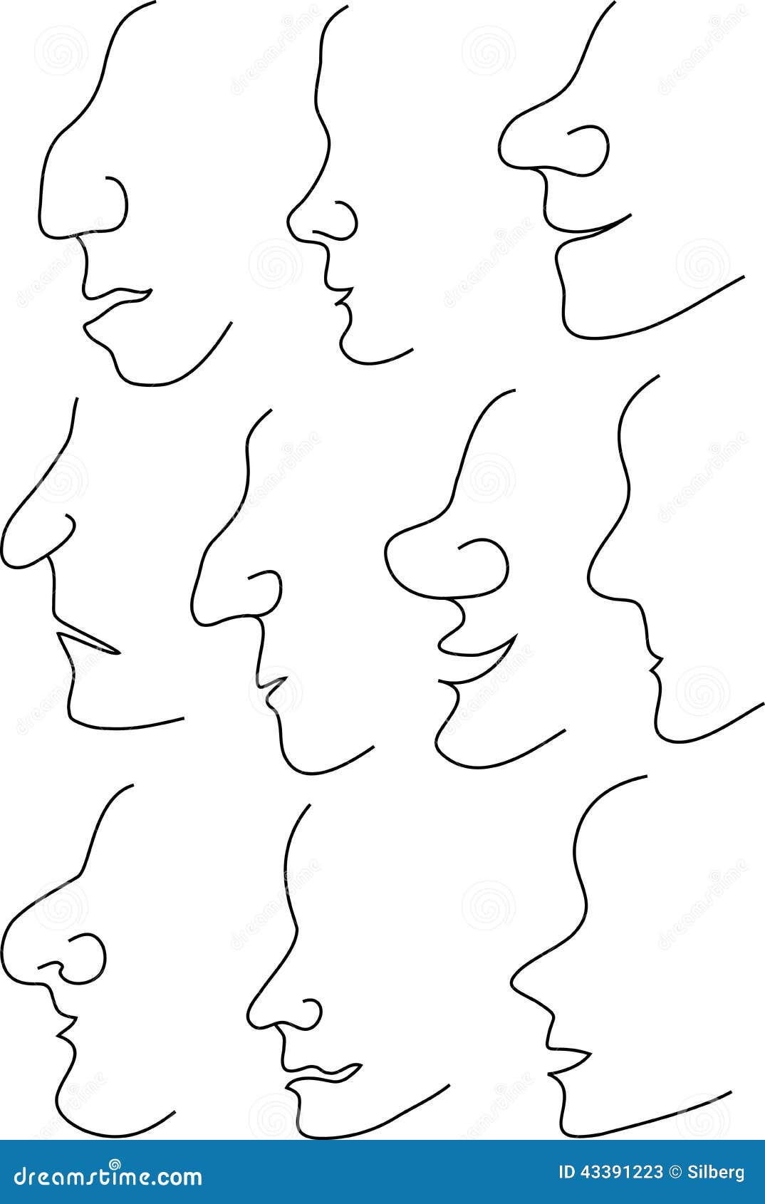 female nose drawing side view