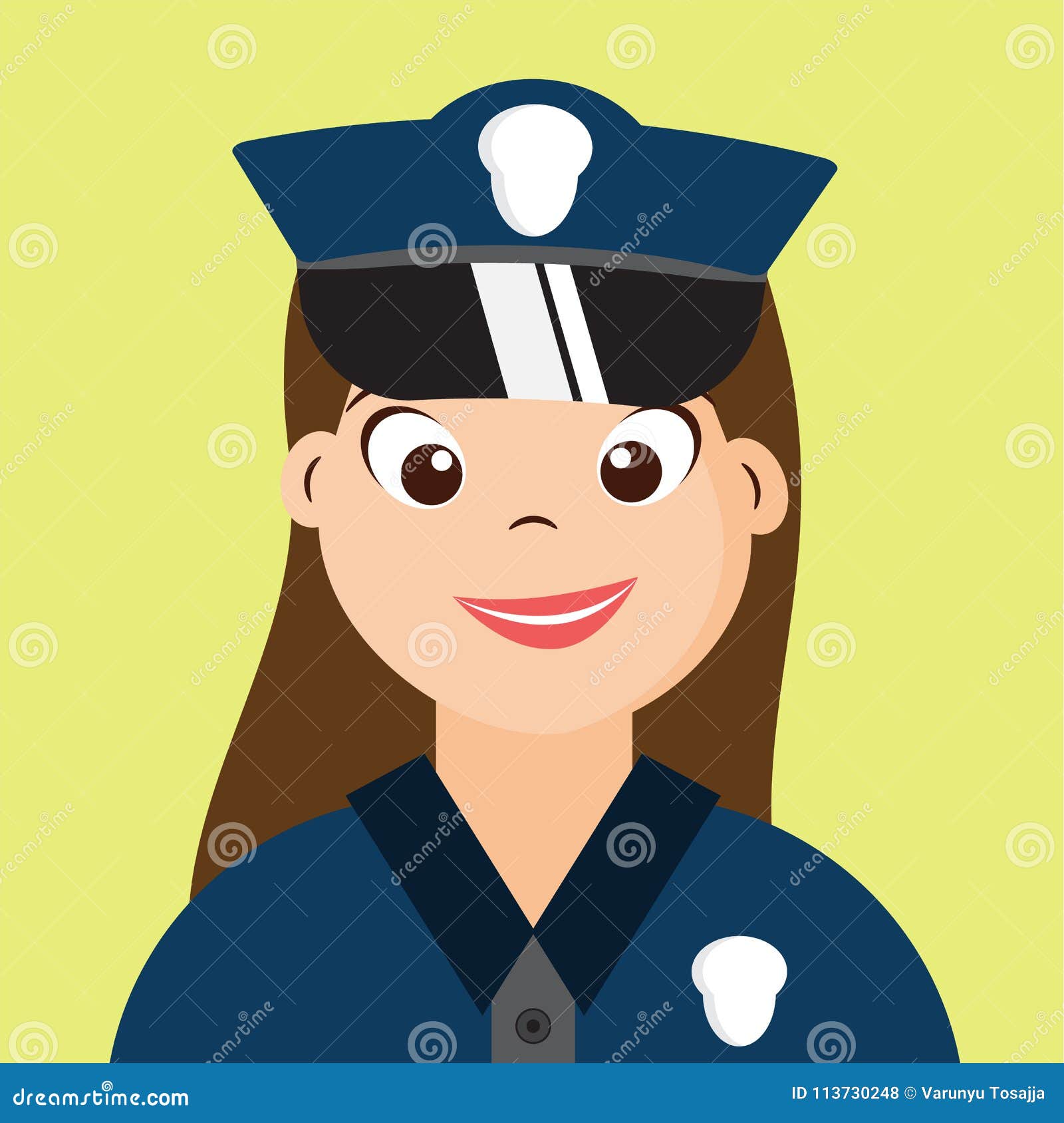 Nosotros Policía Con El Uniforme, Diseño De La Mujer De Personaje De Dibujos  Animados Hermoso, Stock de ilustración - Ilustración de aislado, protector:  113730248