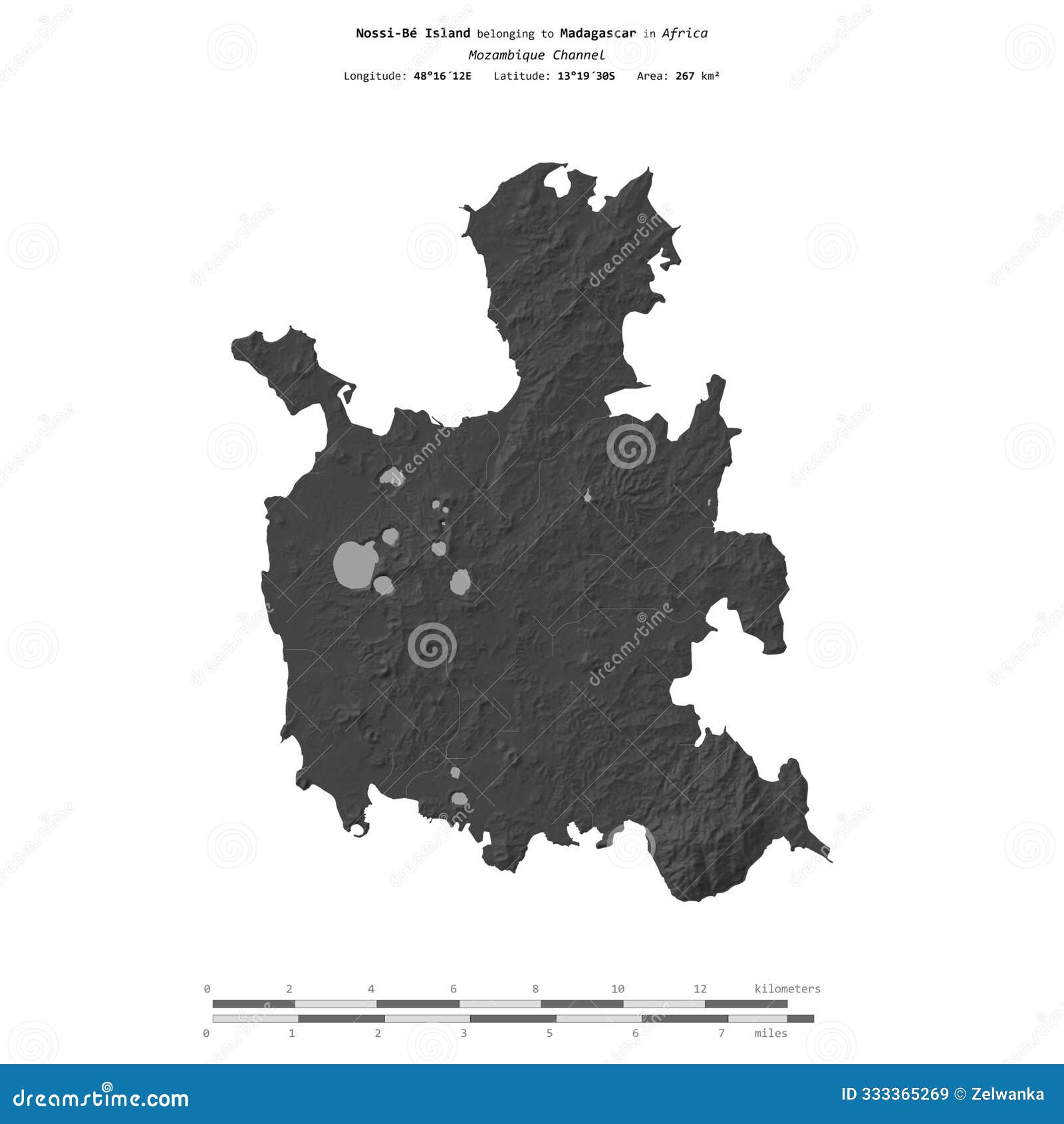 nossi-be island. madagascar.  on white. bilevel