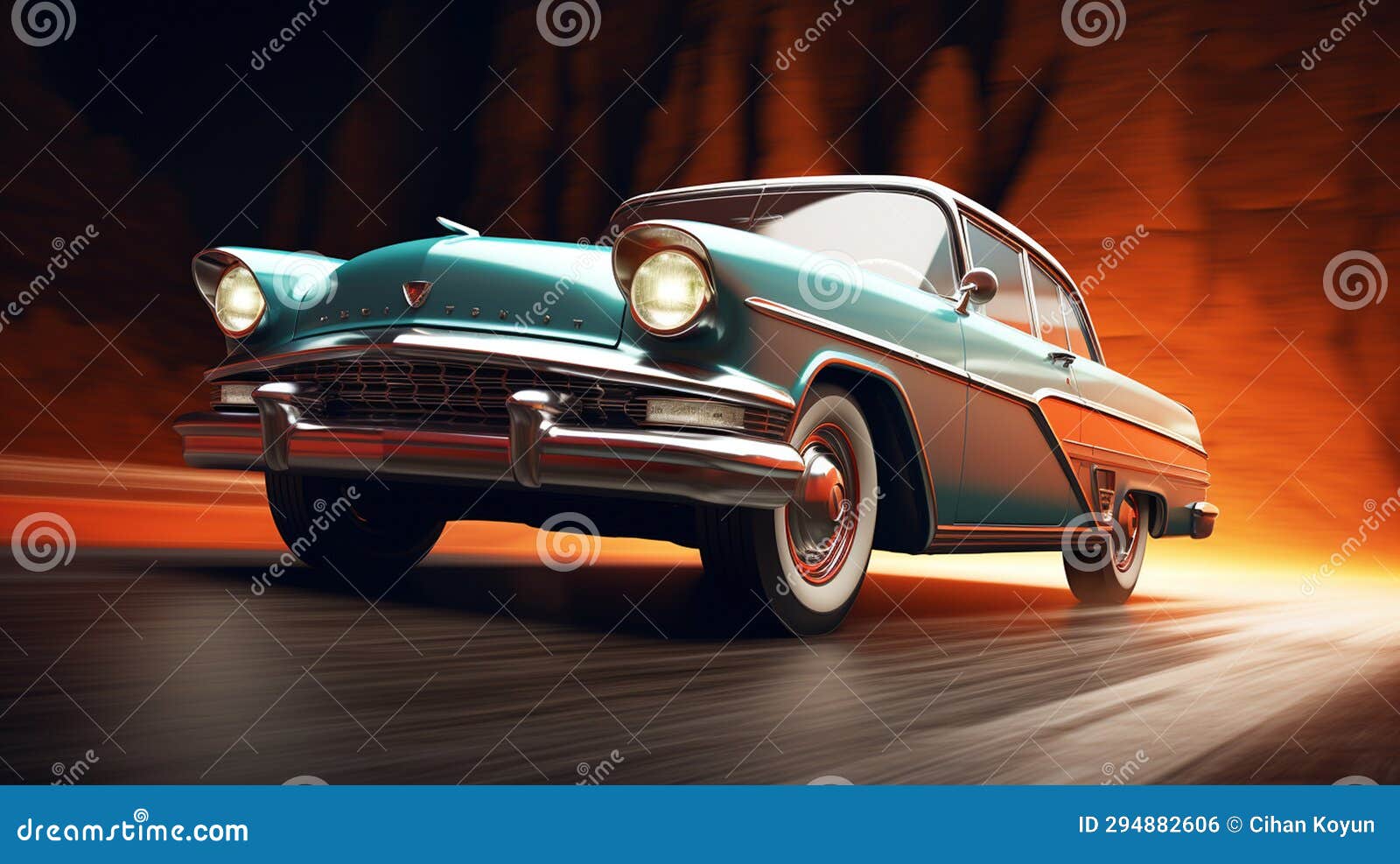 nostalgic feel vintage car closeup