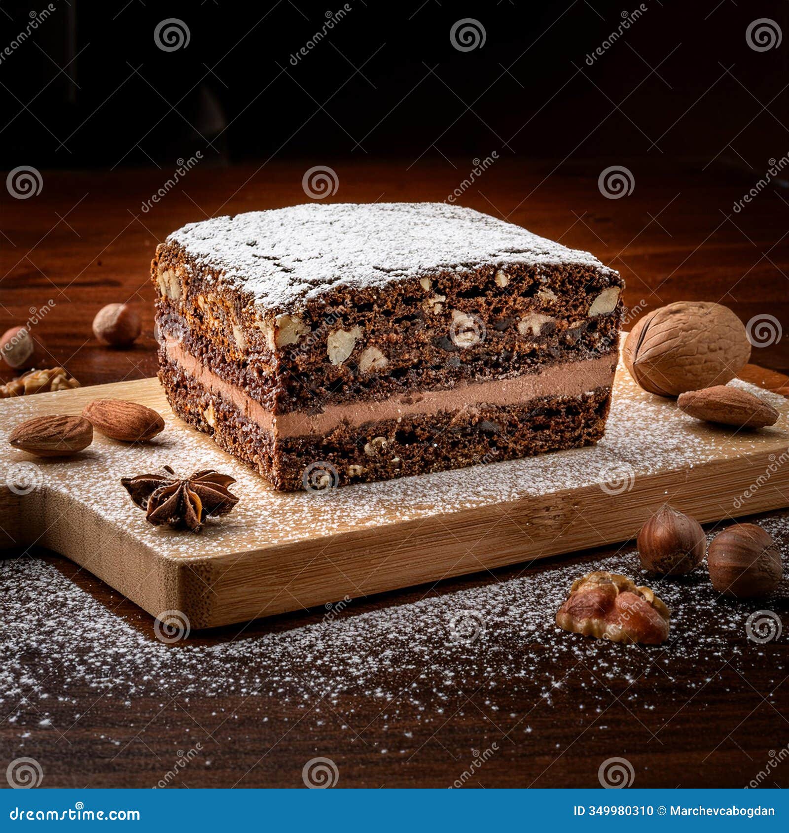 nostalgic romanian no bake dessert with biscuits. ai content generation.