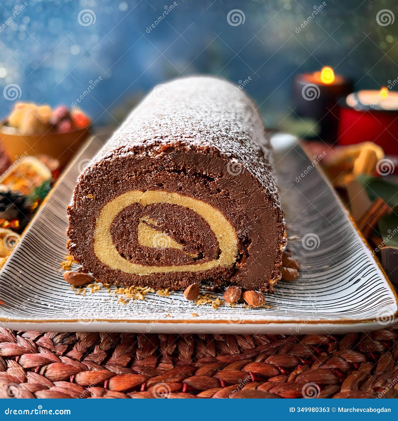nostalgic romanian no bake dessert with biscuits. ai content generation.