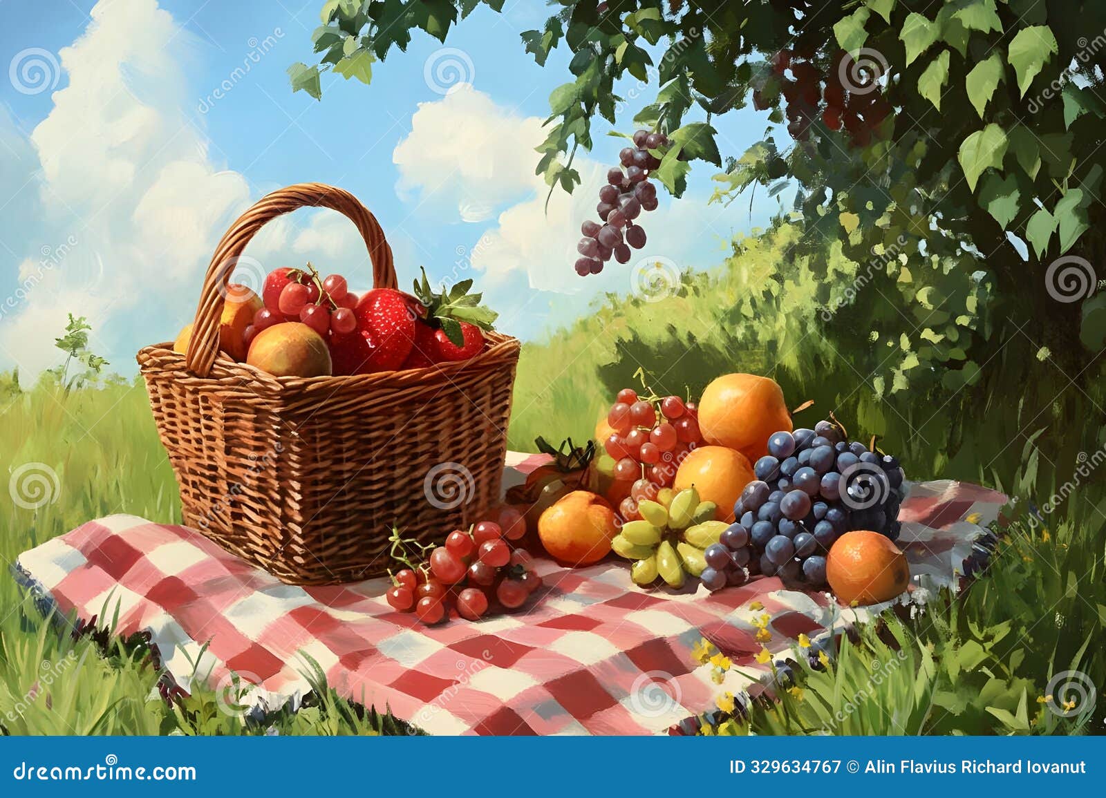 nostalgic vintage picnic scene