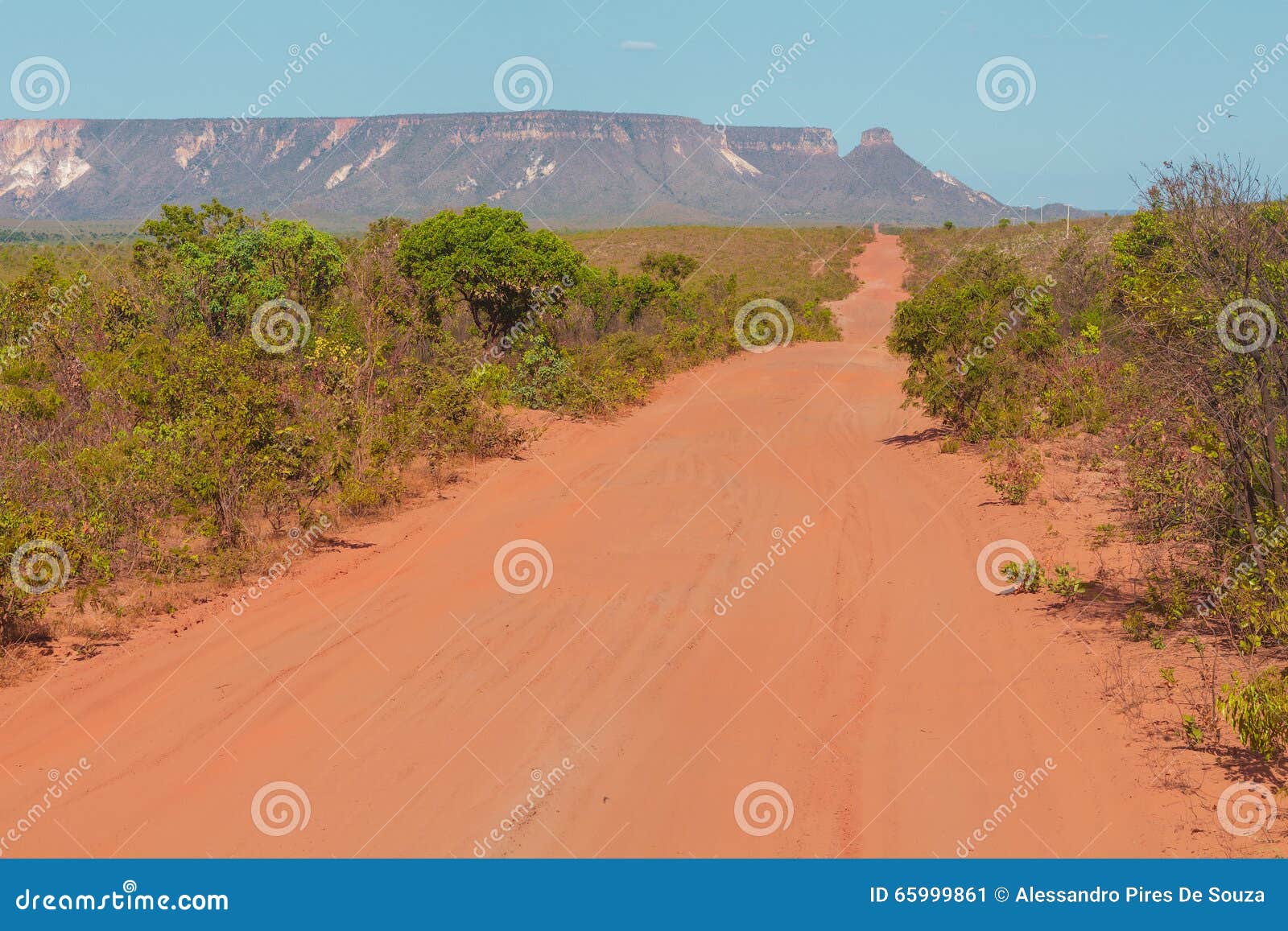 a dirt road in the cerrado (brazilian tropical savanna) at the jalapao state park. state of tocantins, brazil.