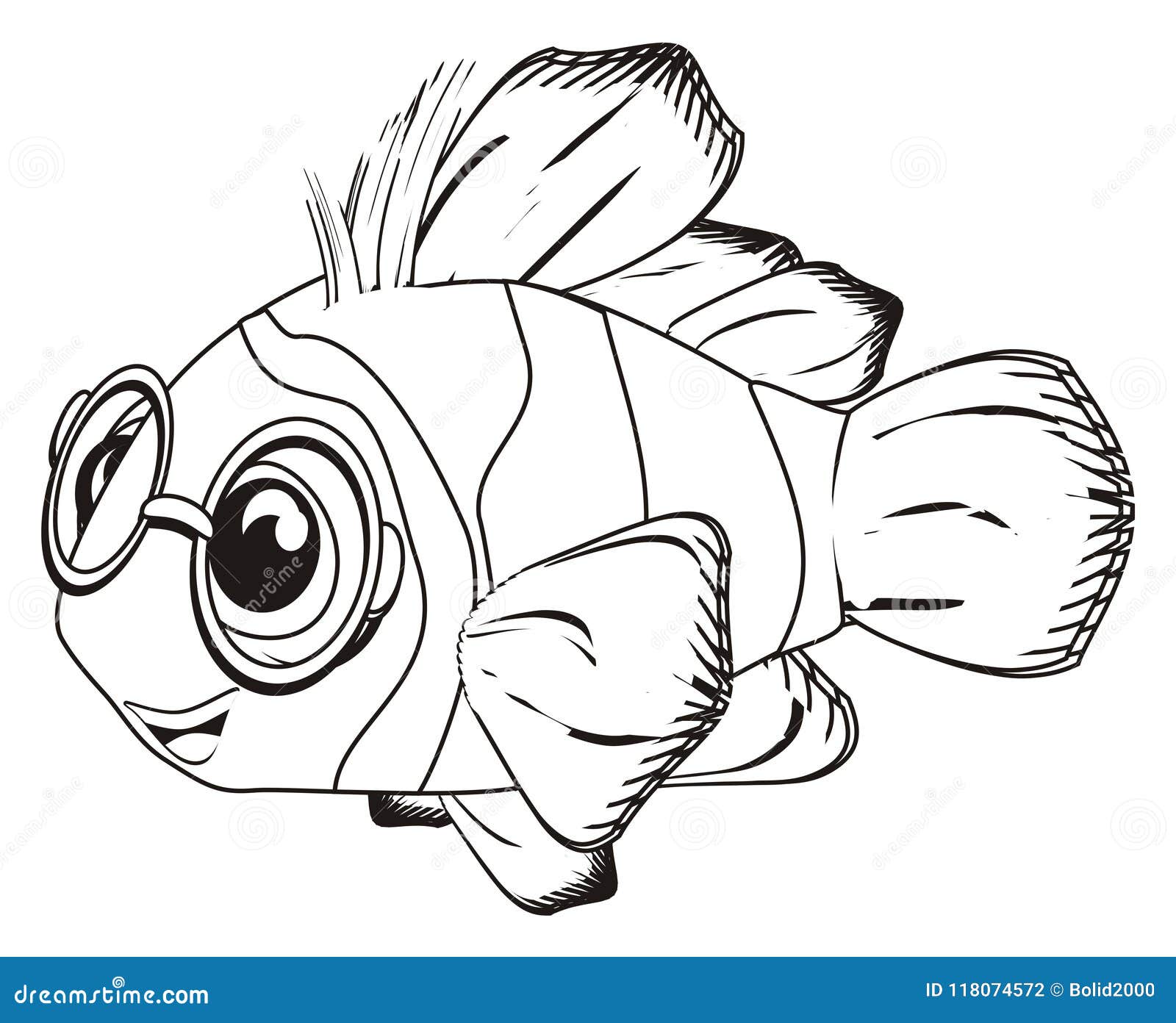 Coloring fish in glasses stock illustration. Illustration of swim -  118074572
