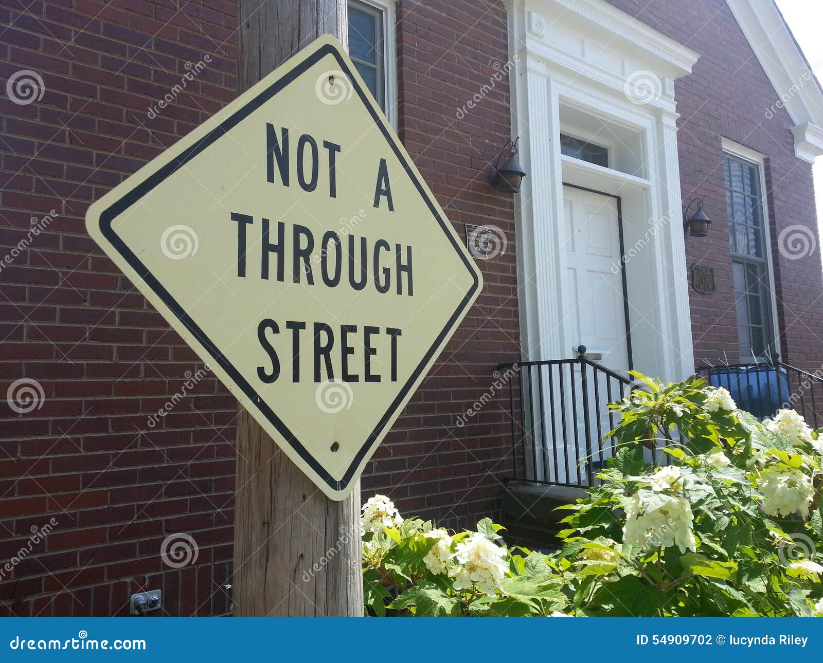Not a through street stock photo. Image of street, sign 54909702