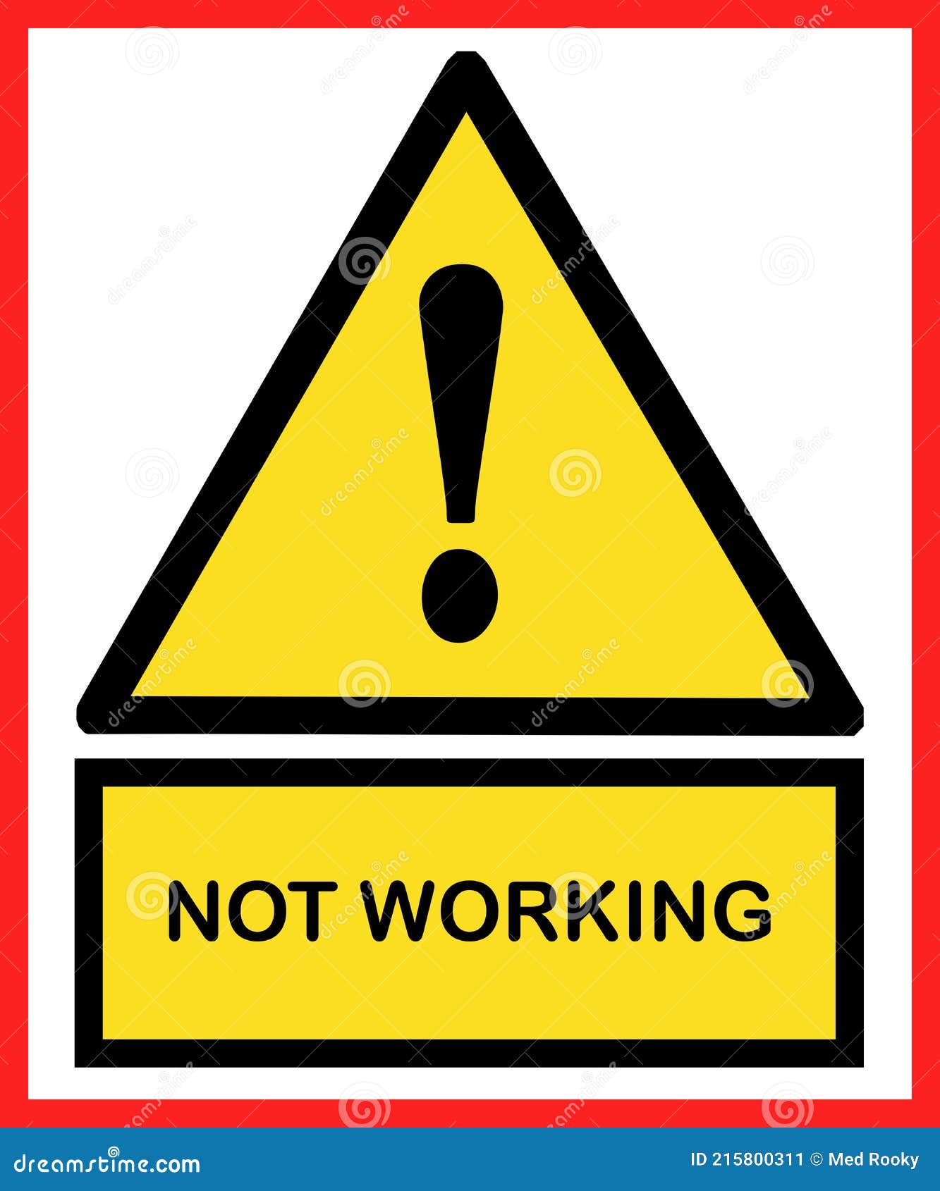 not working sign  poster
