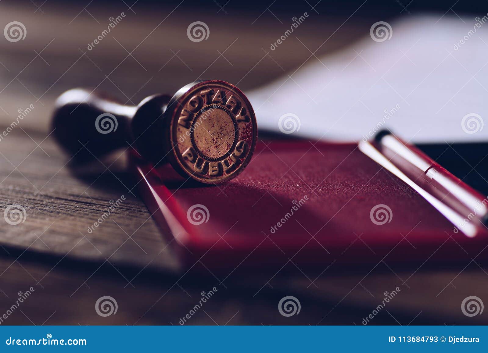 Notary Public Ink Stamp on Signed Document. Stock Image Image of confidential, application