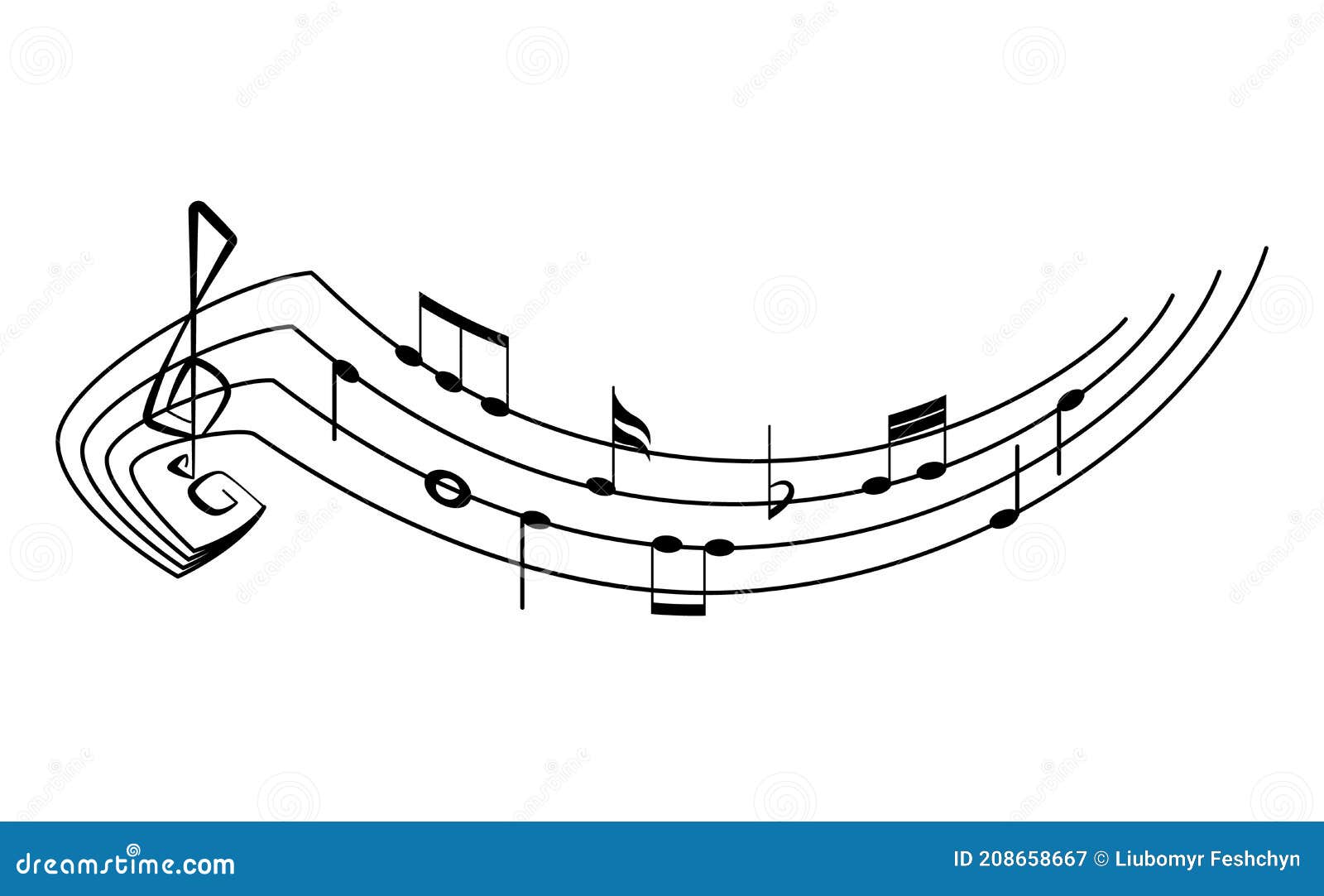 Coleção de símbolos e notas musicais notação musical