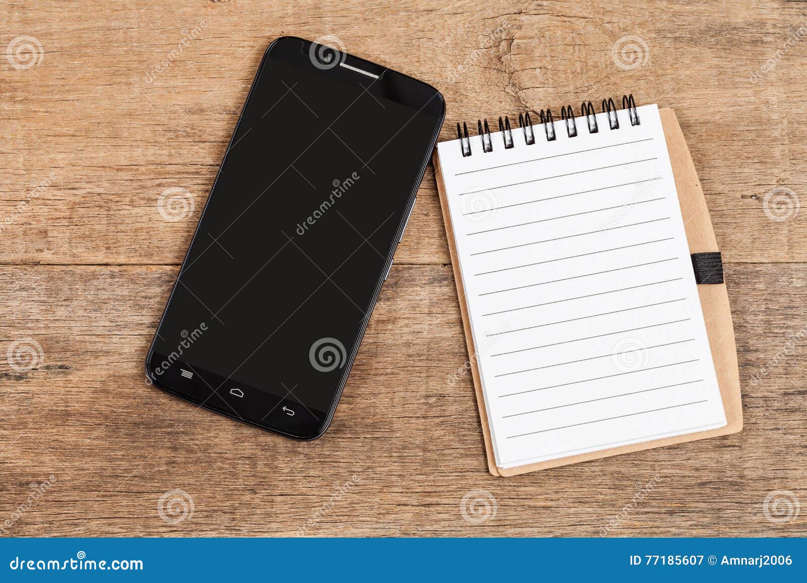 Note Book and Smart Phone on Wood Stock Image Image of desk, drink