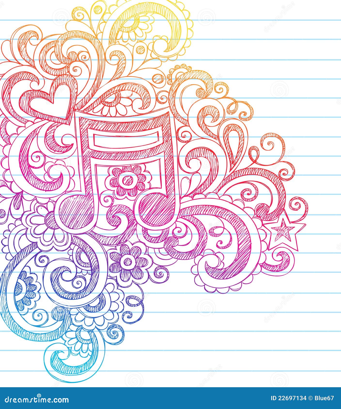 Page De Garde Musicale Note De Musique Peu Précise De Nouveau Au Vecteur De Griffonnage D
