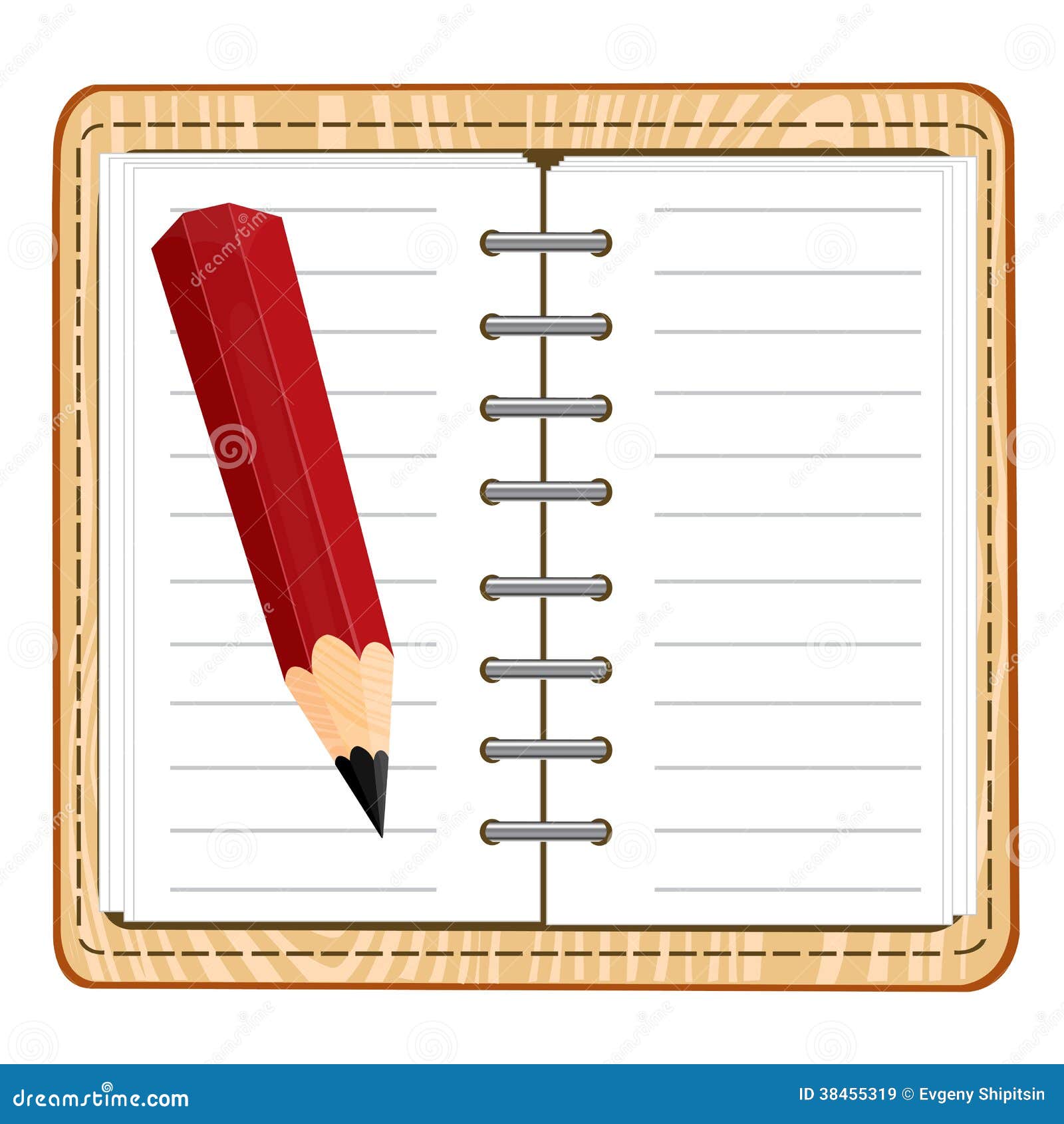 Note pad and pencil stock vector. Illustration of pencil 38455319