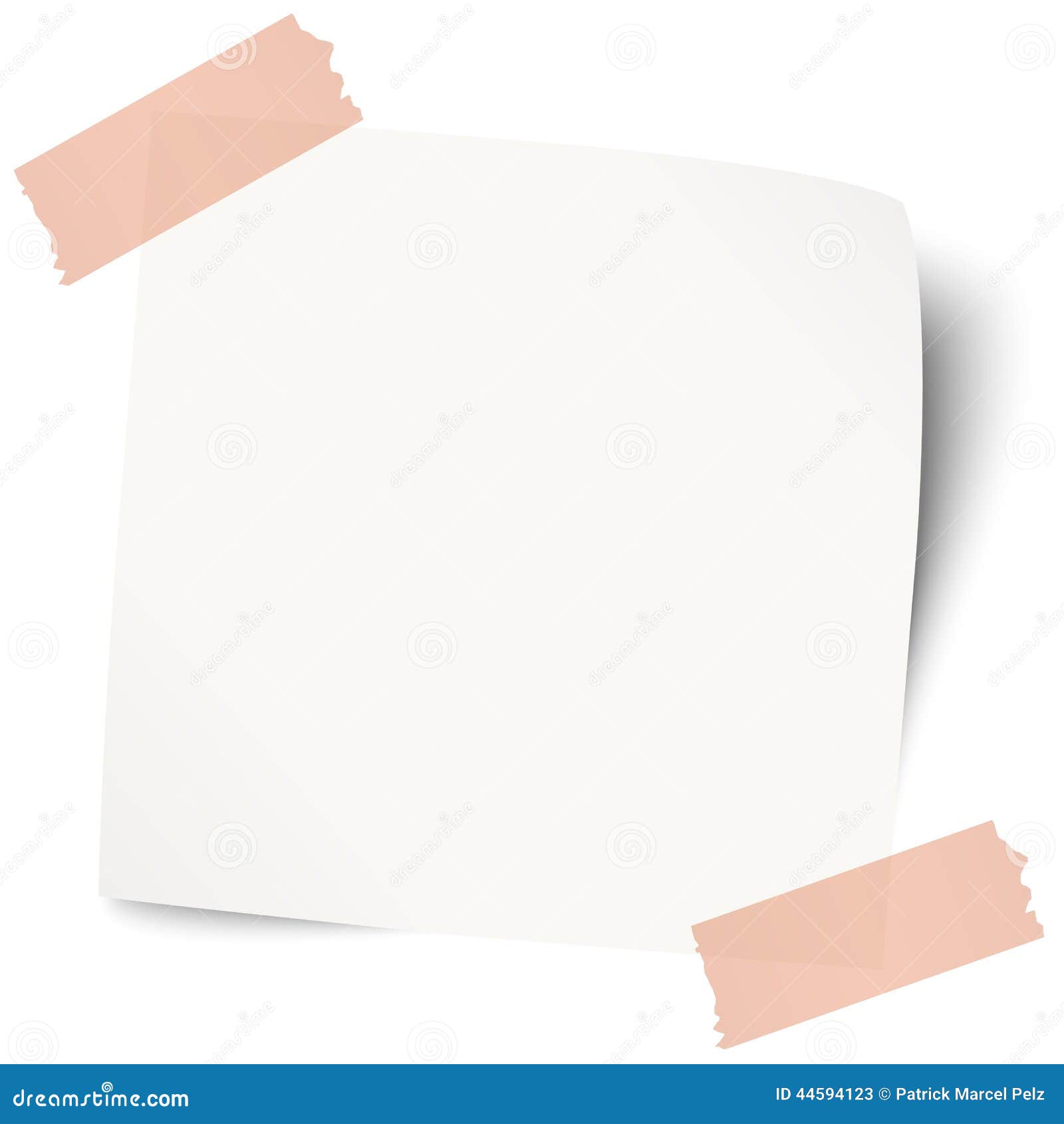 Note / Paper with Adhesive Strip Stock Vector Illustration of office