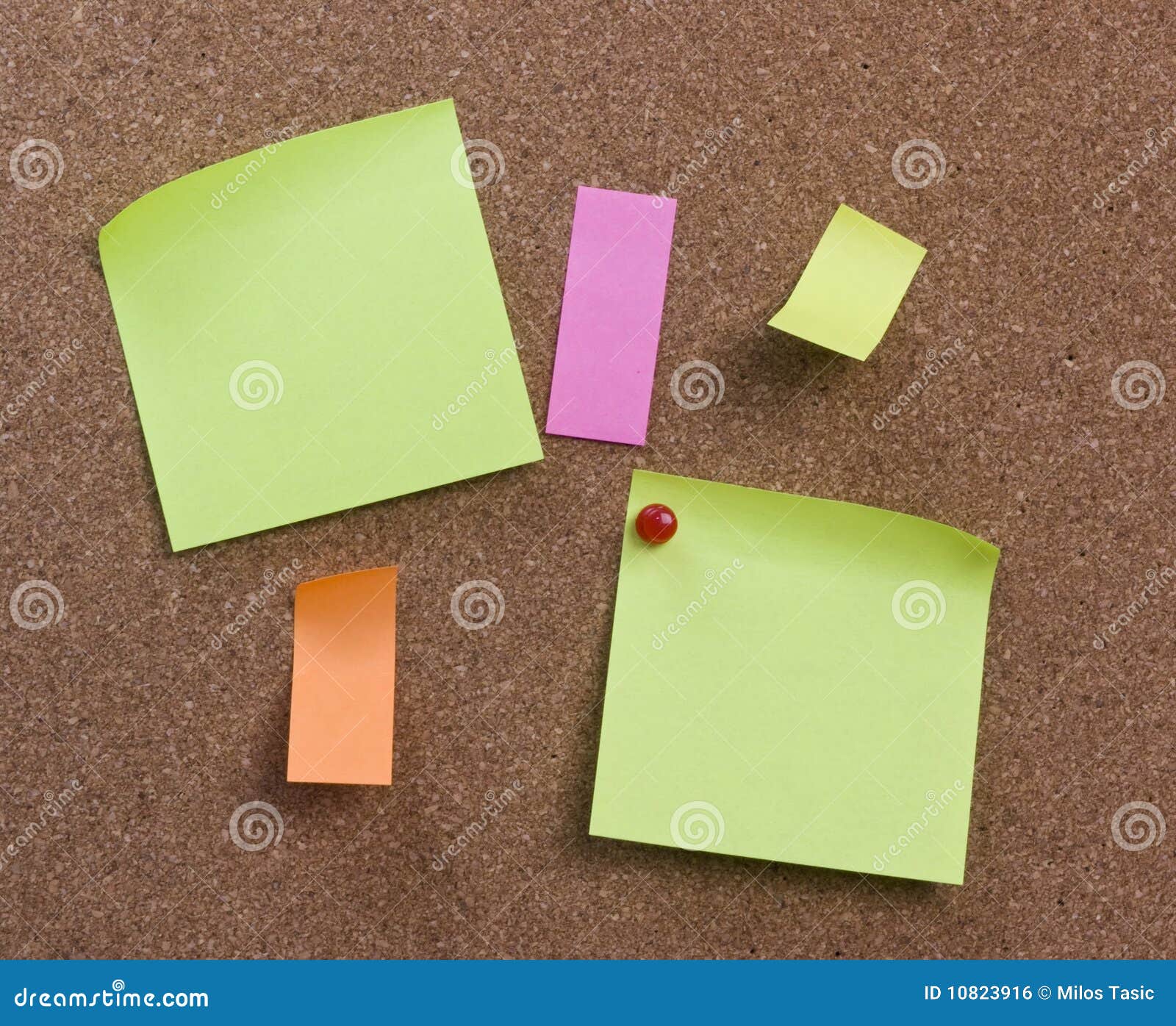 Note paper on a board stock photo. Image of color, postit 10823916