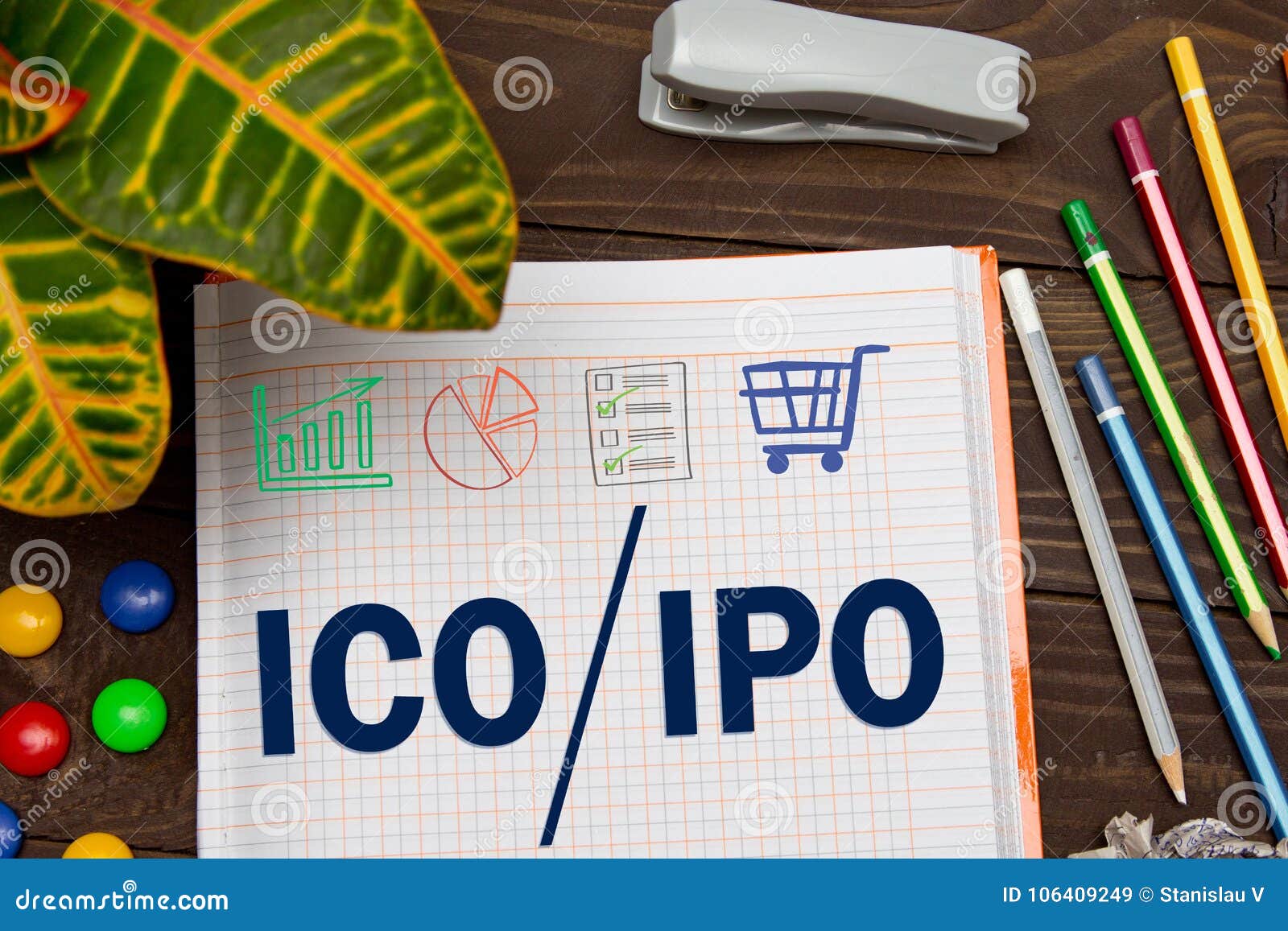 Notebook with a Business Notes ICO Initial Coin Offering Vs IPO Initial  Public Offering on the Office Table with Tools. Stock Image - Image of  market, banking: 106409249