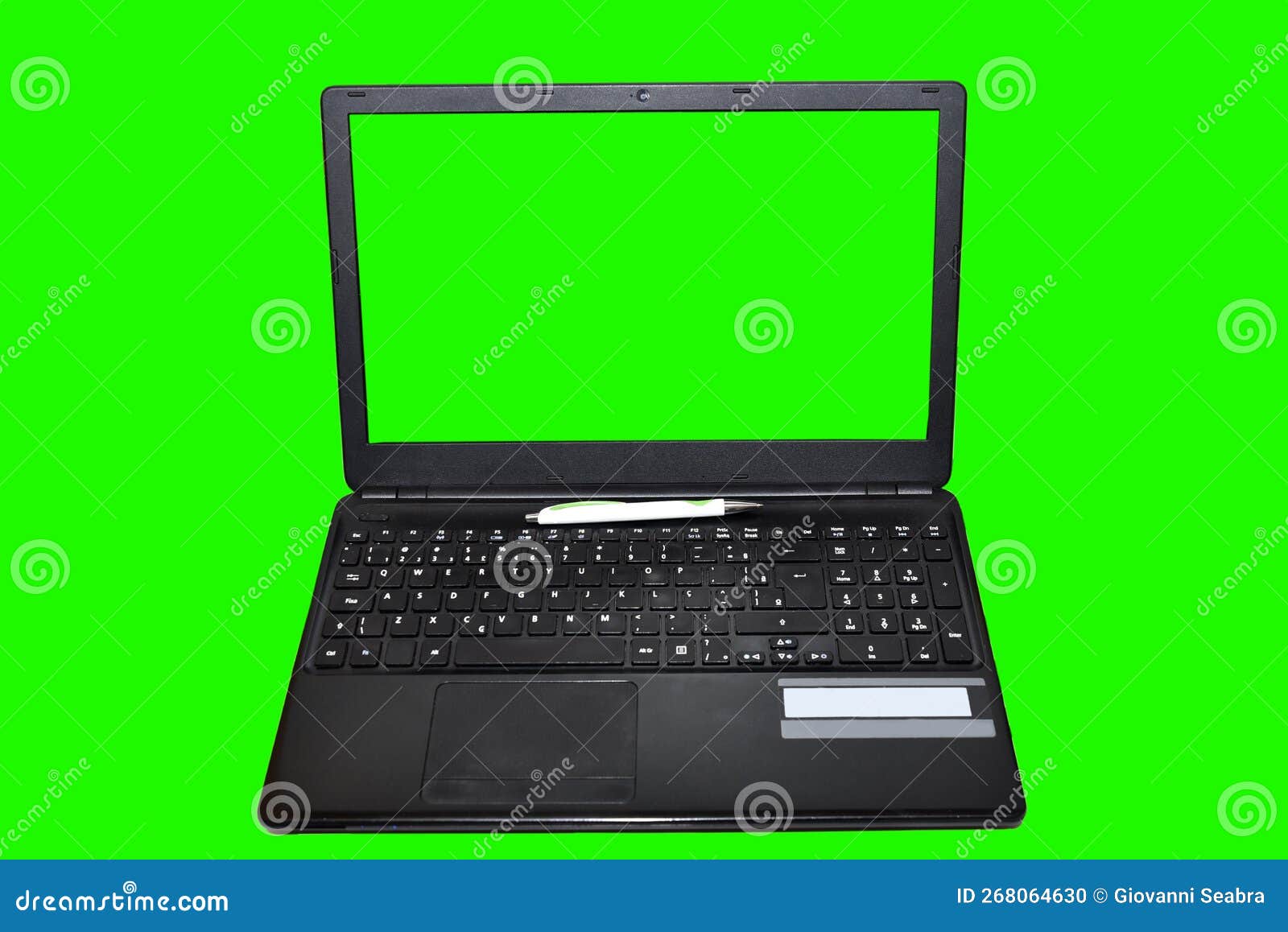 NOTEBOOK COMPUTER with TRANSPARENT SCREEN in CHROMA KEY, IDEAL for