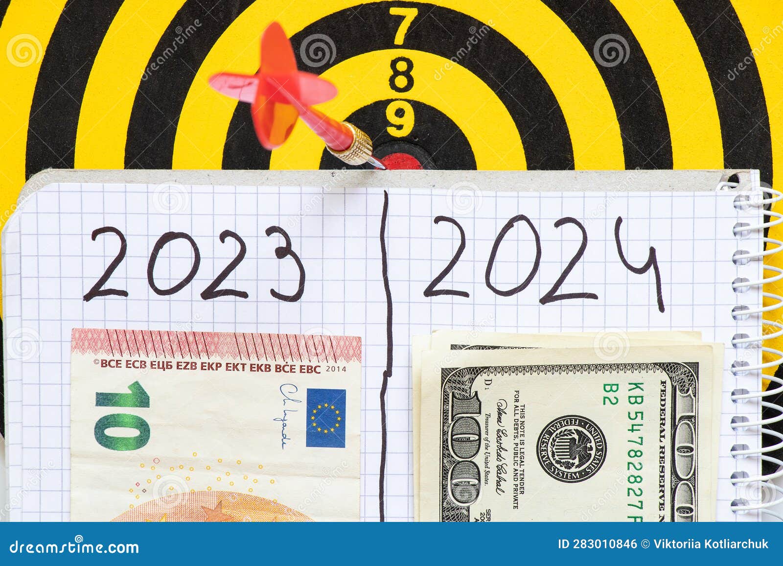 The Notebook is Divided into Two Halves, Where the Year 2023 and Ten