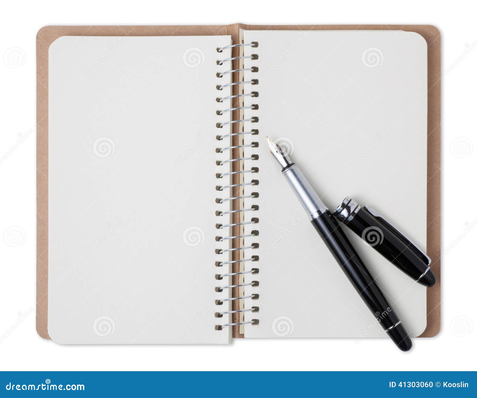 Notebook, Fountain Pen, Ink And Phone On Textured Paper RoyaltyFree