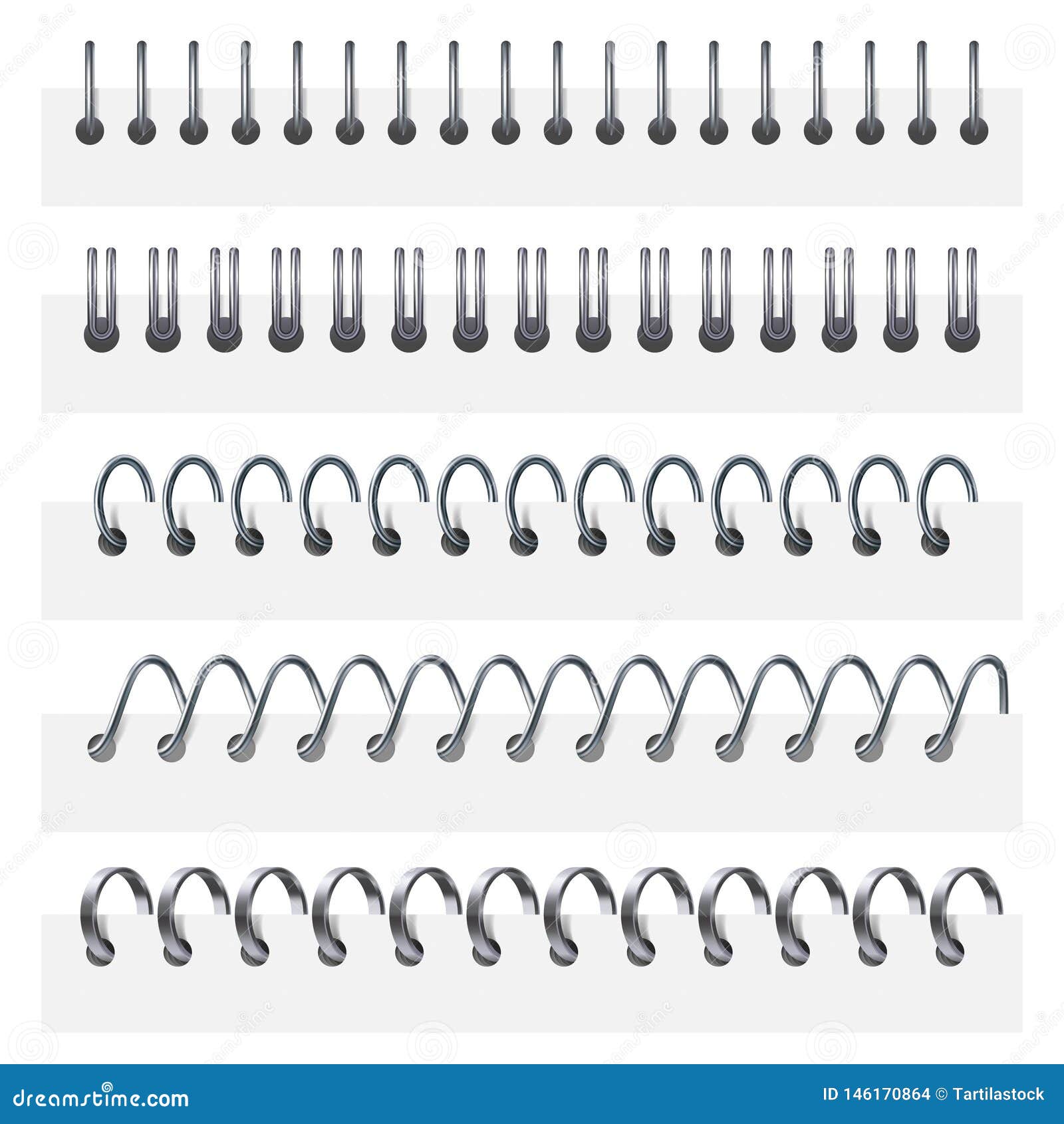 notebook iron spiral. metal ring spring, bind calendar mockup and binding notebooks spirals  3d 