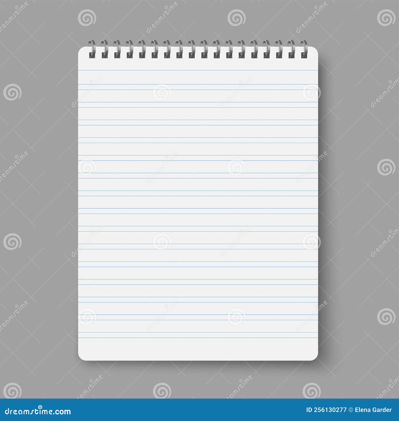 Blank notepad notebook with white lined pages Vector Image