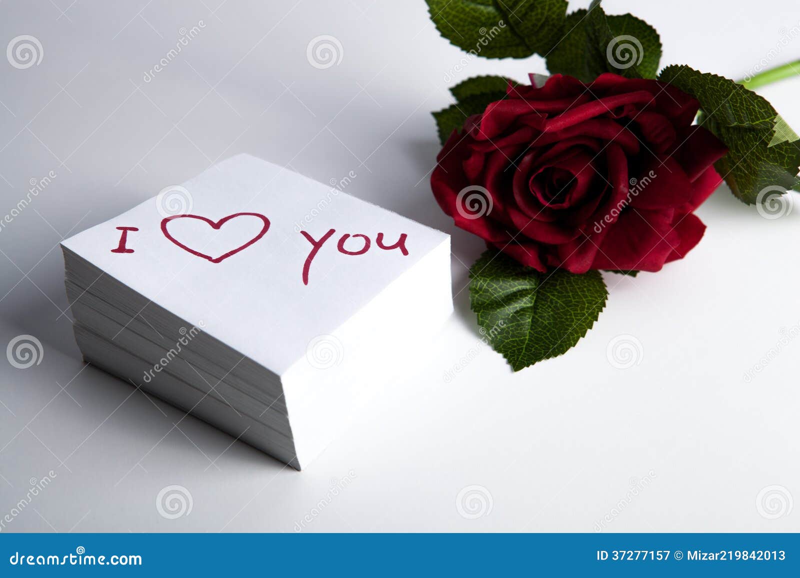 Notebook with Marker Inscription I Love You and Rose Stock Image ...