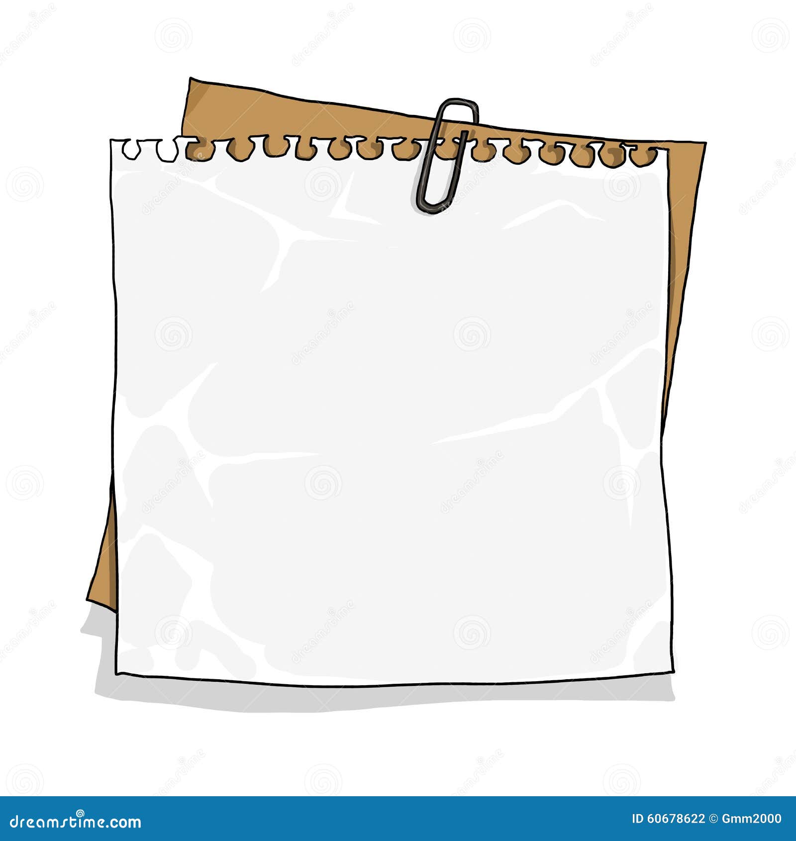 Notebook Paper on Cardboard Background Stock Illustration