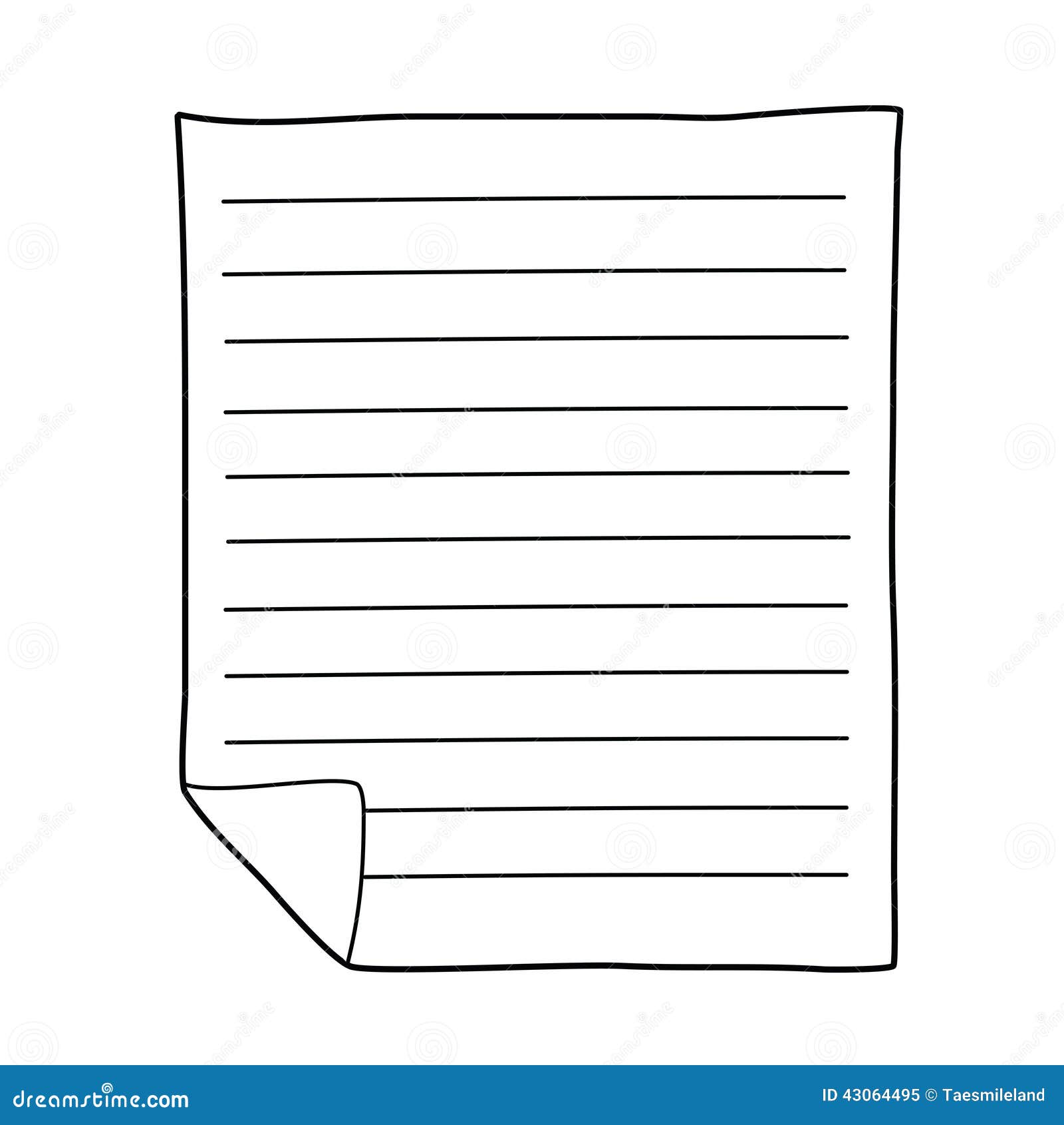 Notebook Paper drawing stock vector. Illustration of assignment - 43064495, image size:1600x1690