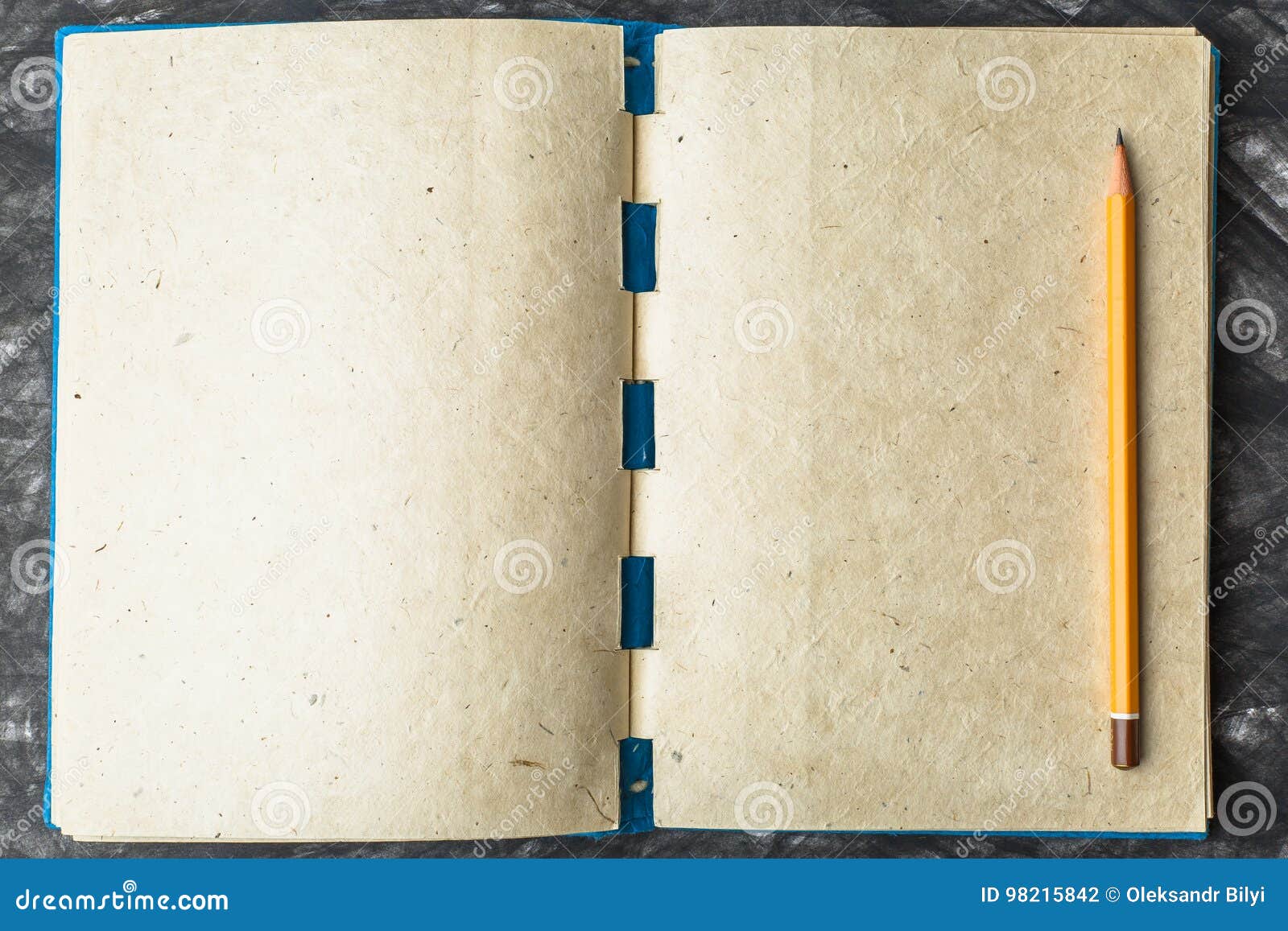 Notebook Paper with the Texture, and Pencil Stock Photo - Image of