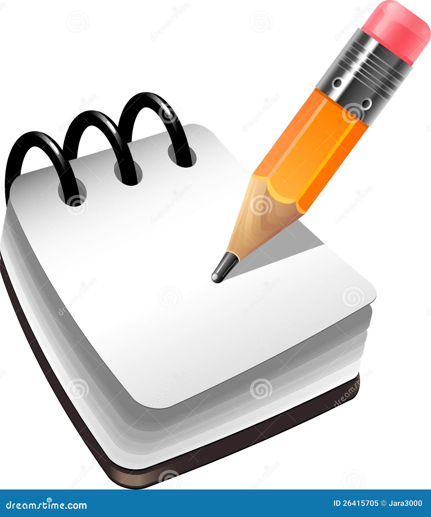 Notebook And Pencil Stock Vector Illustration Of Illustration 26415705