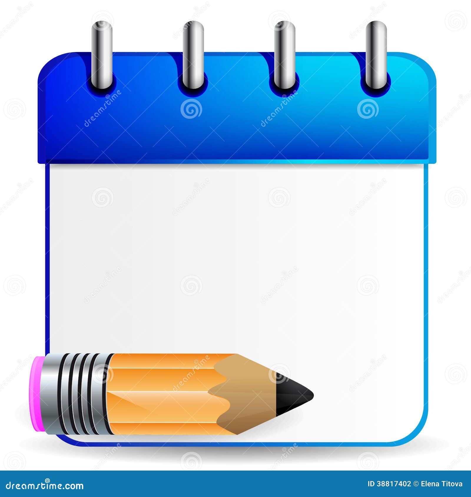 Notebook and pencil stock vector. Illustration of book 38817402