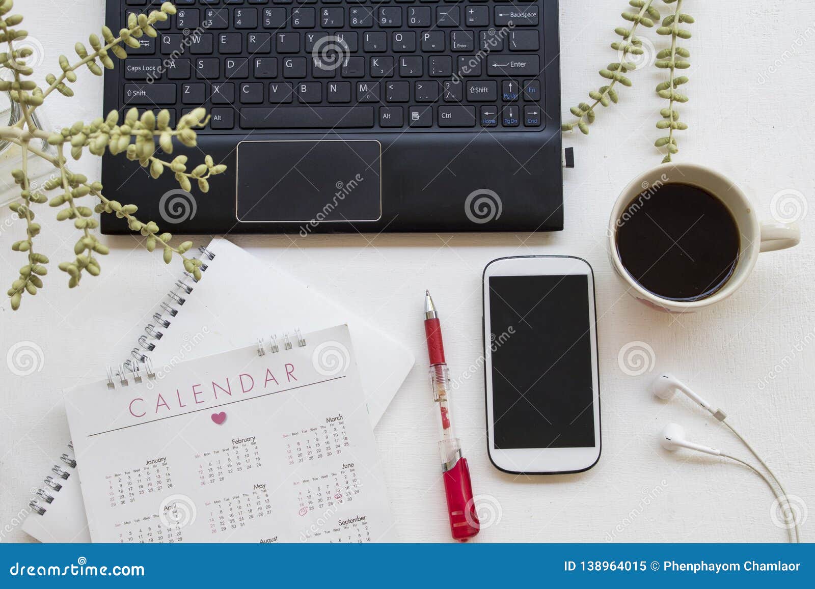 Notebook Planner For Business Work At Office Desk Stock Image